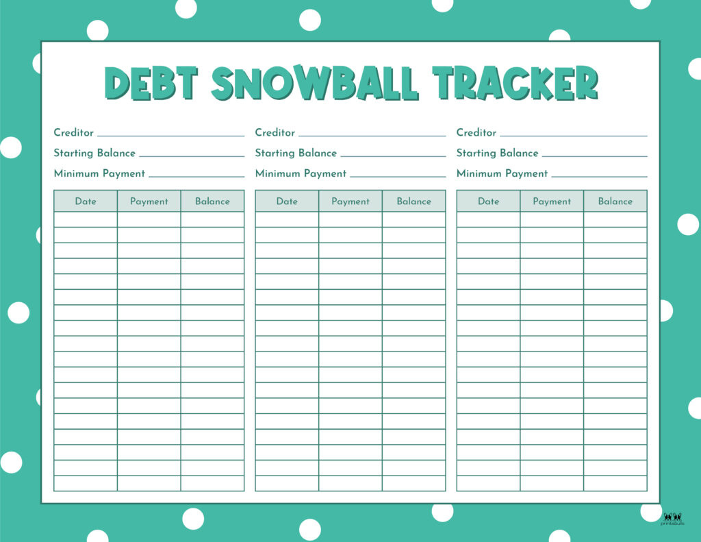 Debt Trackers &Amp; Debt Snowball Worksheets - 35 Pages in Free Printable Debt Snowball Worksheet