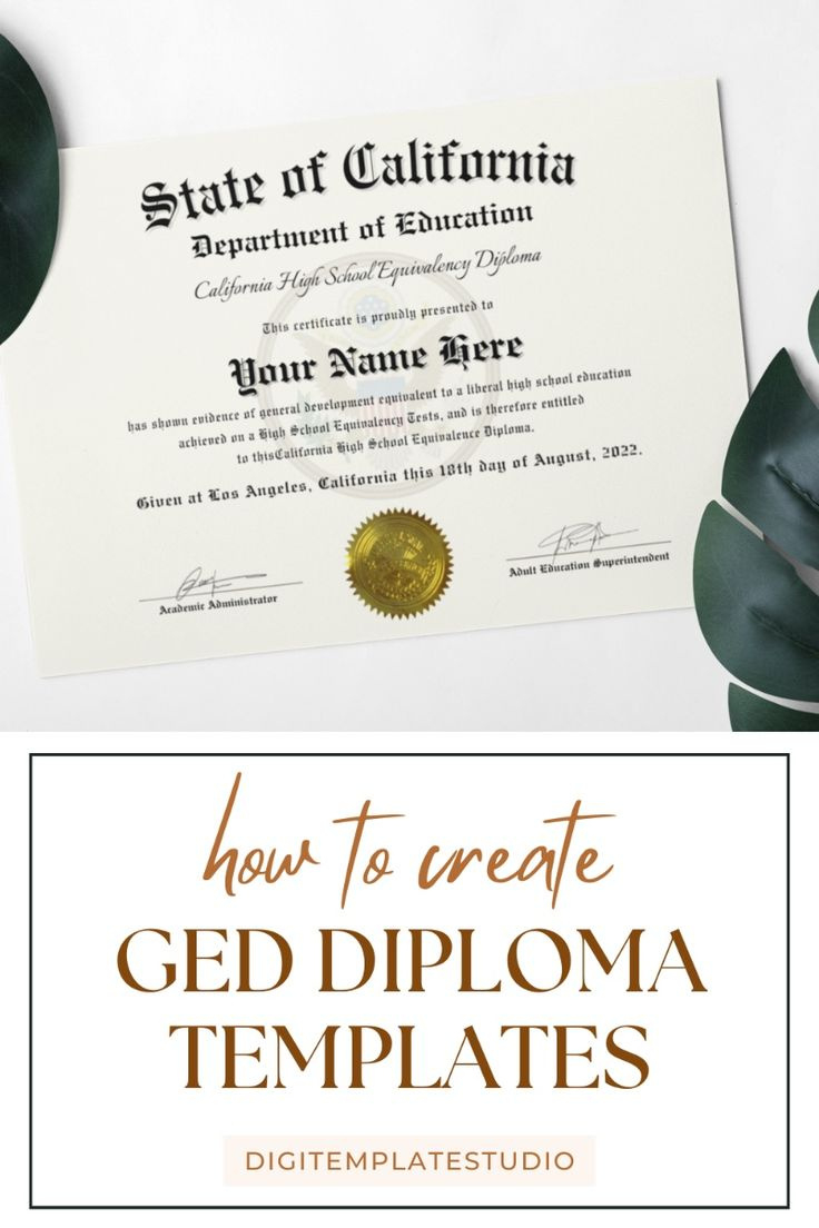 Design Your Own Ged Diploma | Customizable Templates For Instant pertaining to Printable Fake Ged Certificate For Free