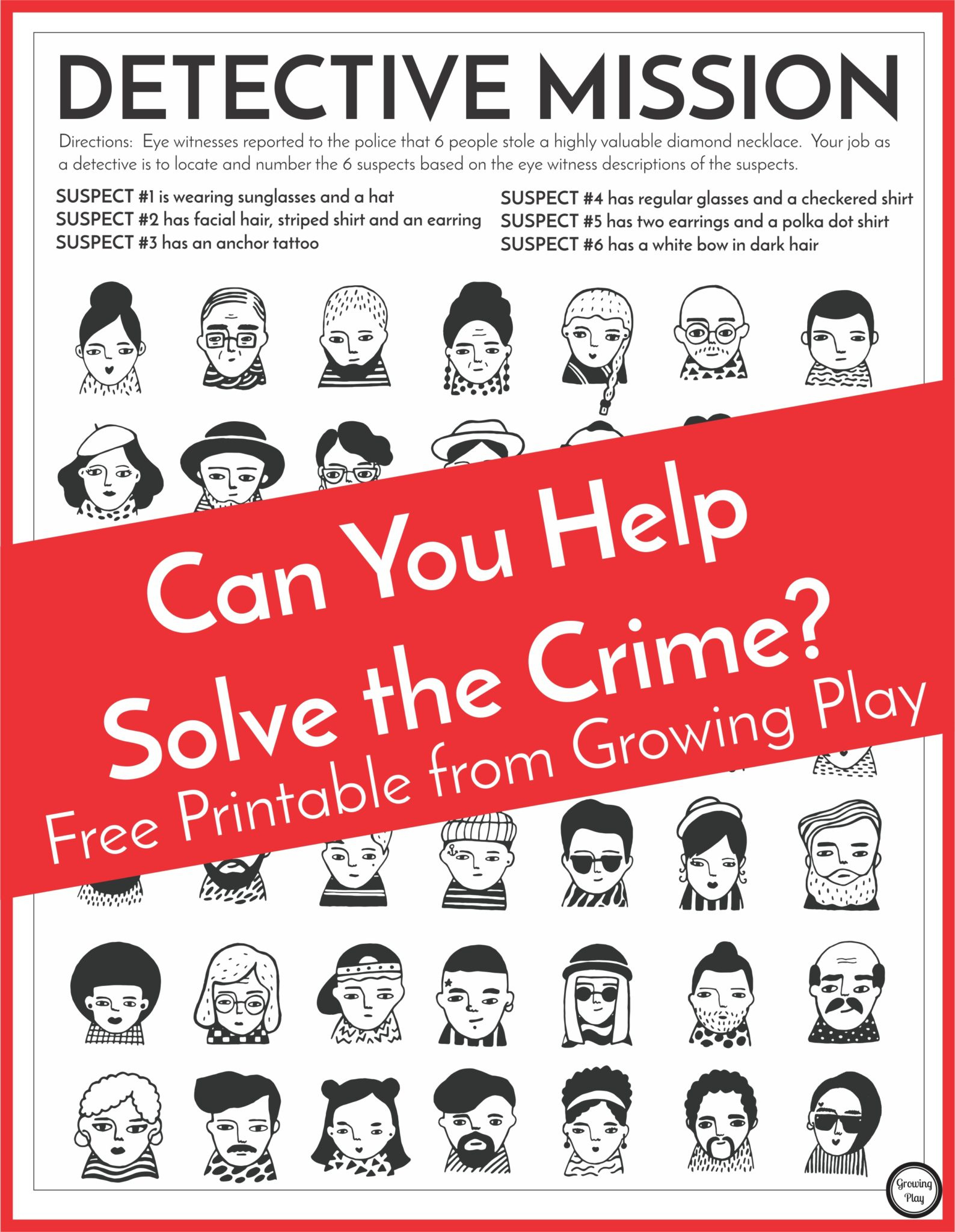 Detective Puzzle For Kids - Free Printable - Growing Play throughout Free Printable Detective Games