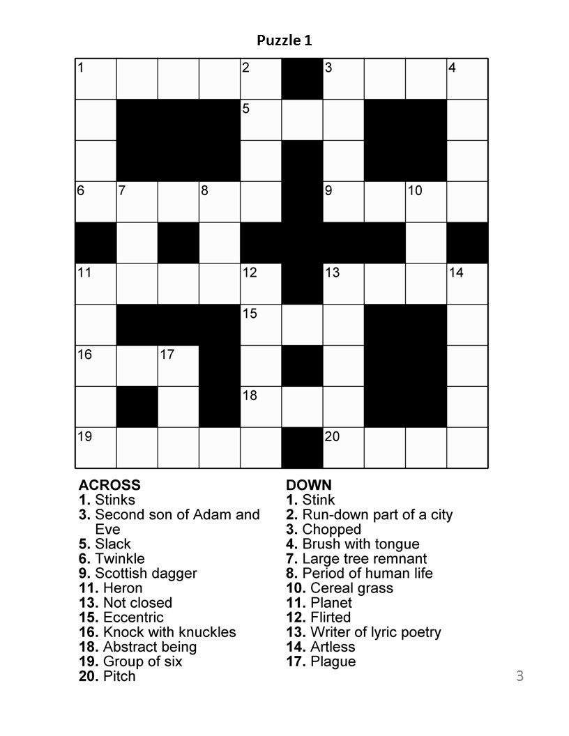 Digital Download 100 Printable Crossword Puzzles For Adults, Fun intended for Free Printable Crossword Puzzles For Adults