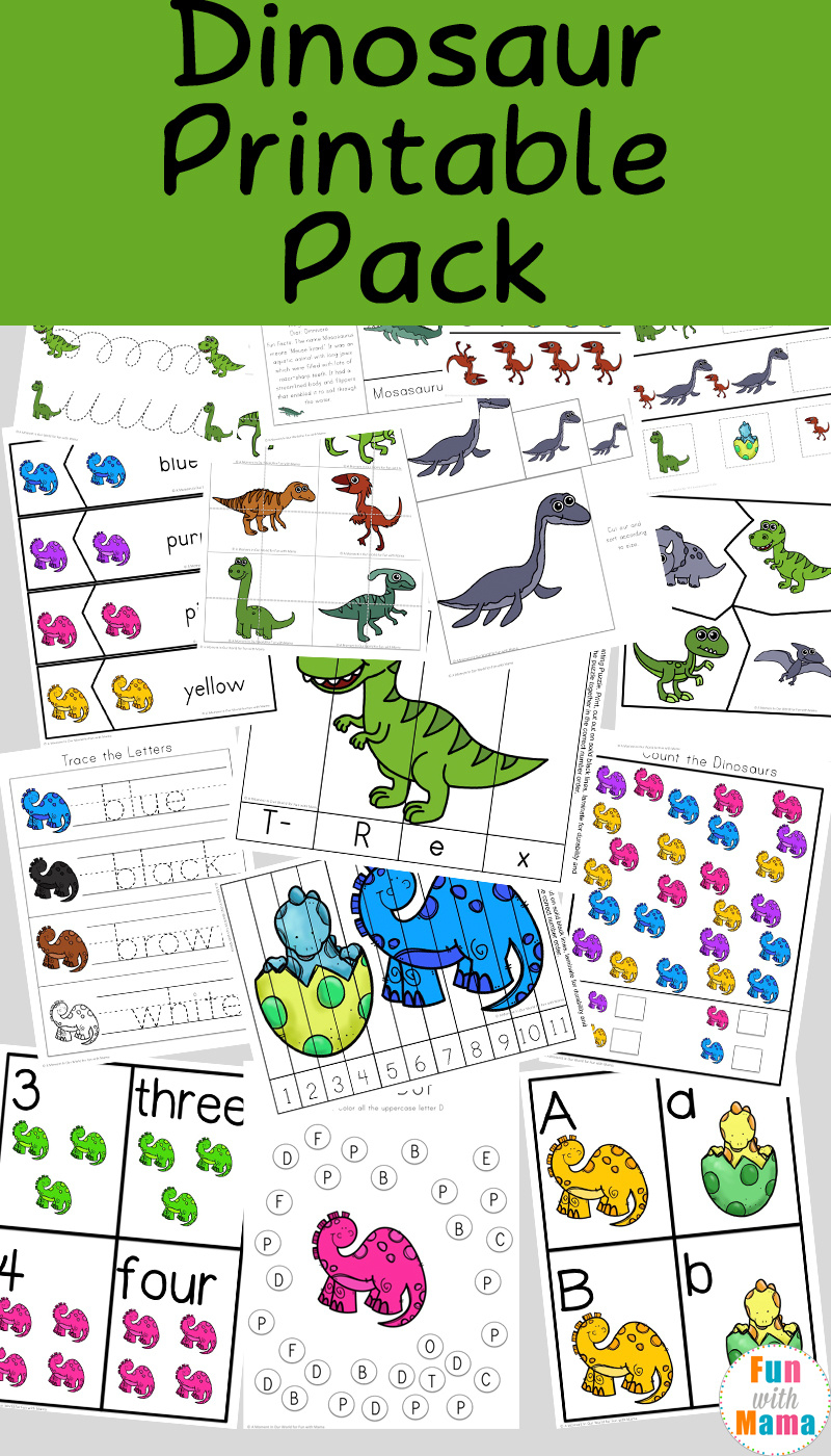 Dinosaur Preschool Printable Pack - Fun With Mama throughout Free Printable Dinosaur Activities For Kindergarten