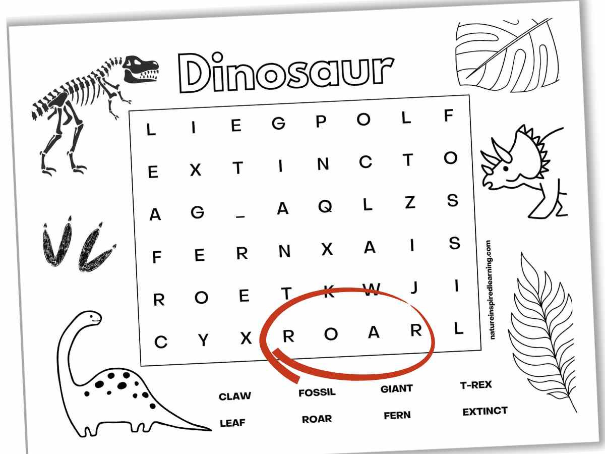 Dinosaur Word Searches - Nature Inspired Learning intended for Free Printable Dinosaur Word Search