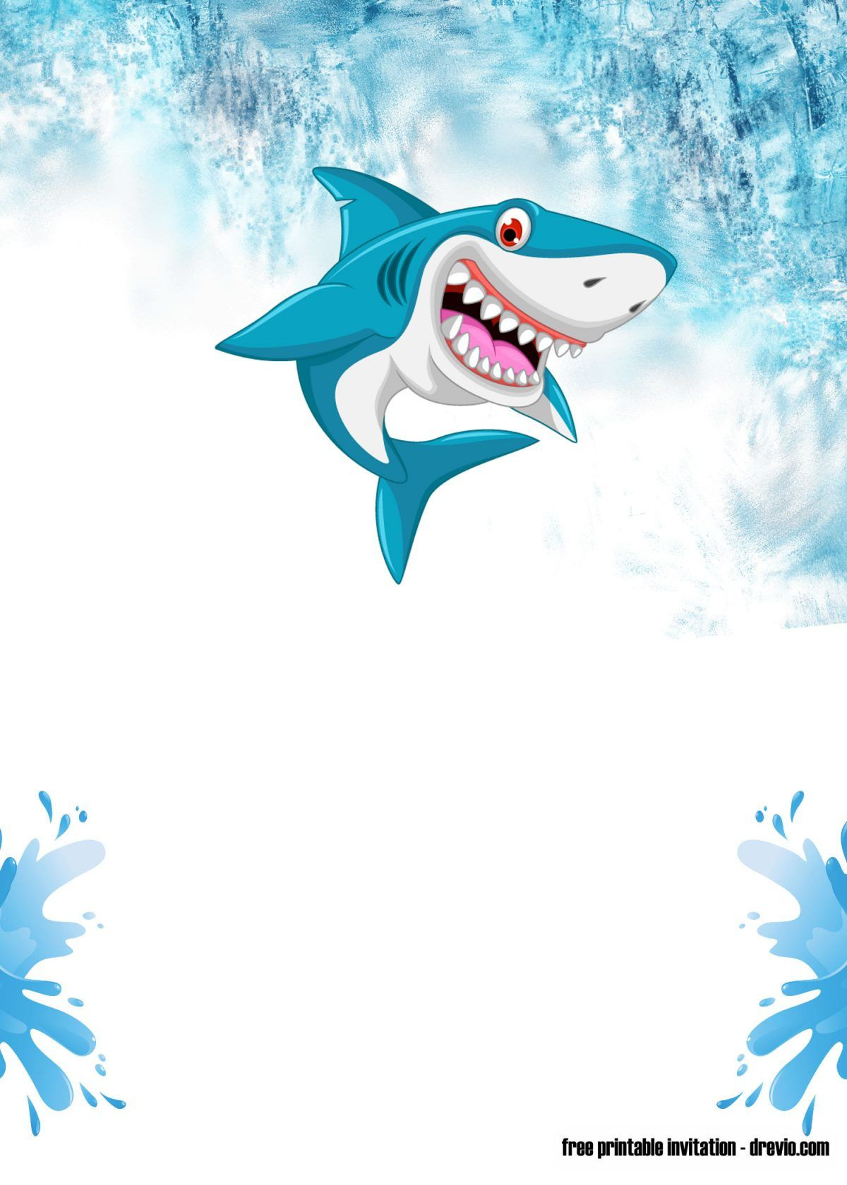 Discover 15 Shark And Cake Shark Ideas | Animated Shark, Shark with Shark Invitations Free Printable