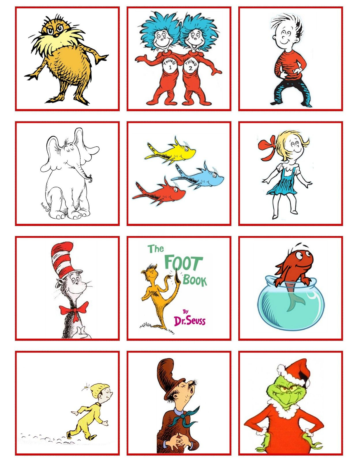 Discover 260 Dr. Seuss And Dr Seuss Birthday Party Ideas | Dr with Free Printable Dr Seuss Characters