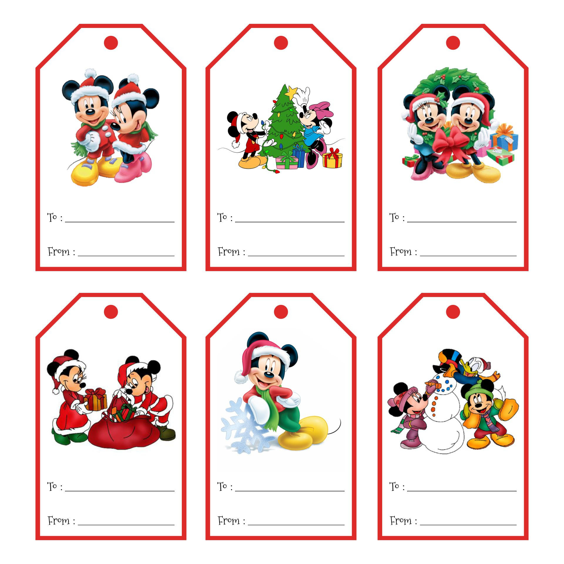 Disney Christmas Gift Tags - 10 Free Pdf Printables | Printablee with regard to Free Printable Mickey Mouse Favor Tags