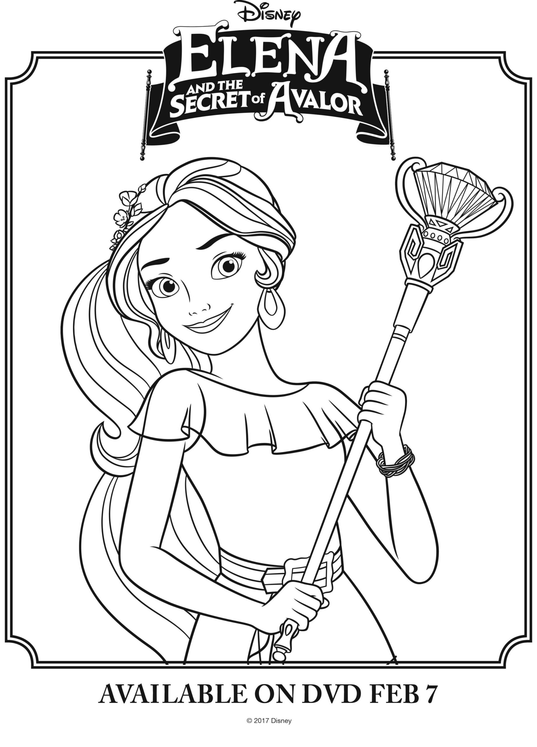 Disney Elena Of Avalor Free Printable Coloring Page - Mama Likes This pertaining to Elena Of Avalor Free Printables