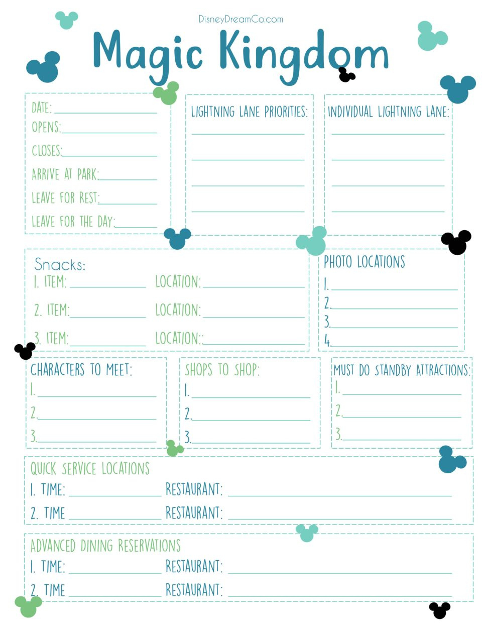 Disney World Free Planning Printables: Disney World Planner within Free Disney Planning Binder Printables