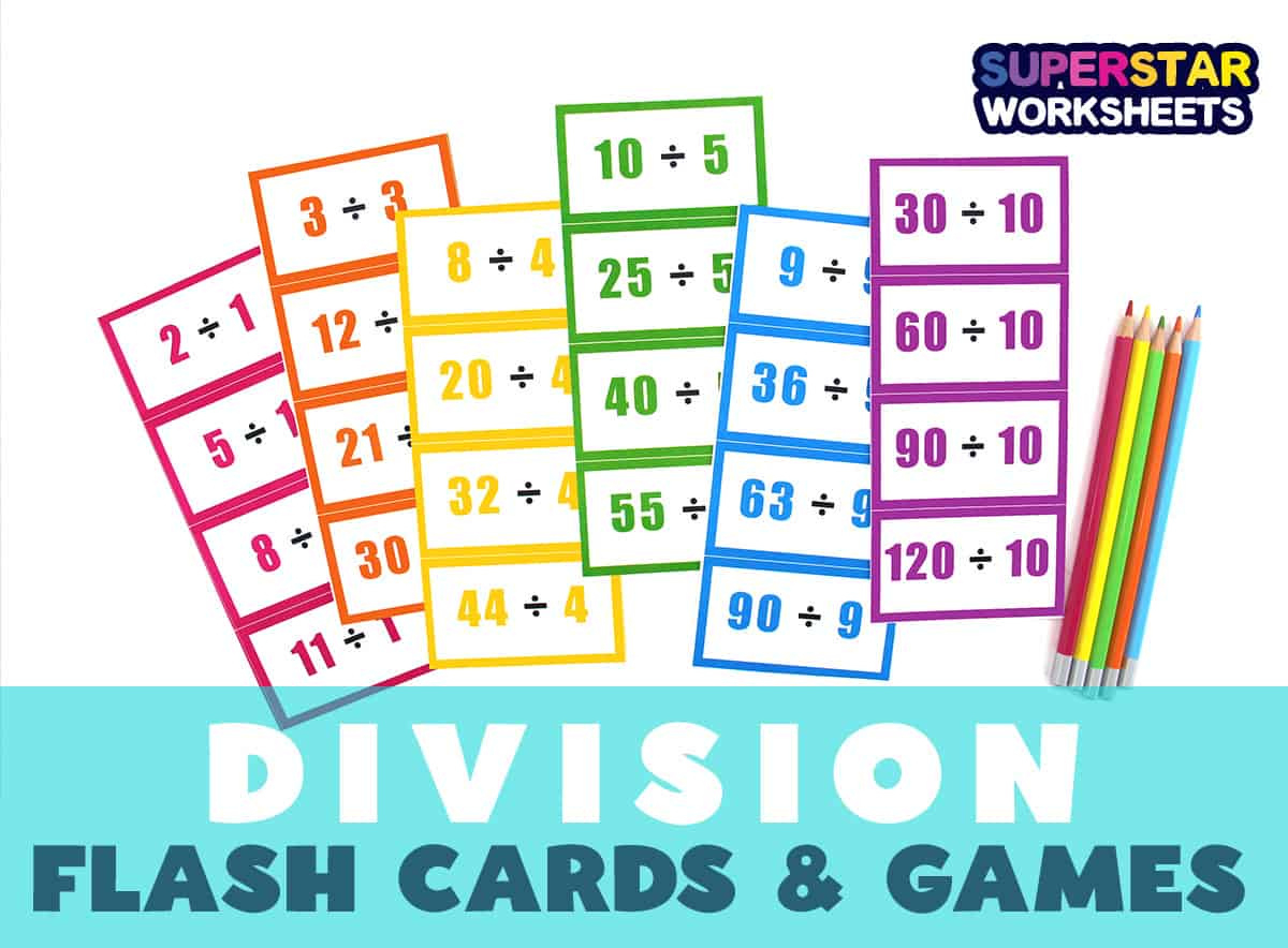 Division Flashcards - Superstar Worksheets intended for Free Printable Division Flash Cards