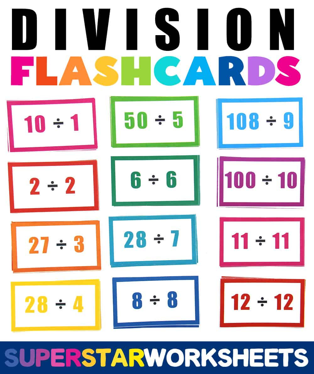 Division Flashcards - Superstar Worksheets throughout Free Printable Division Flash Cards