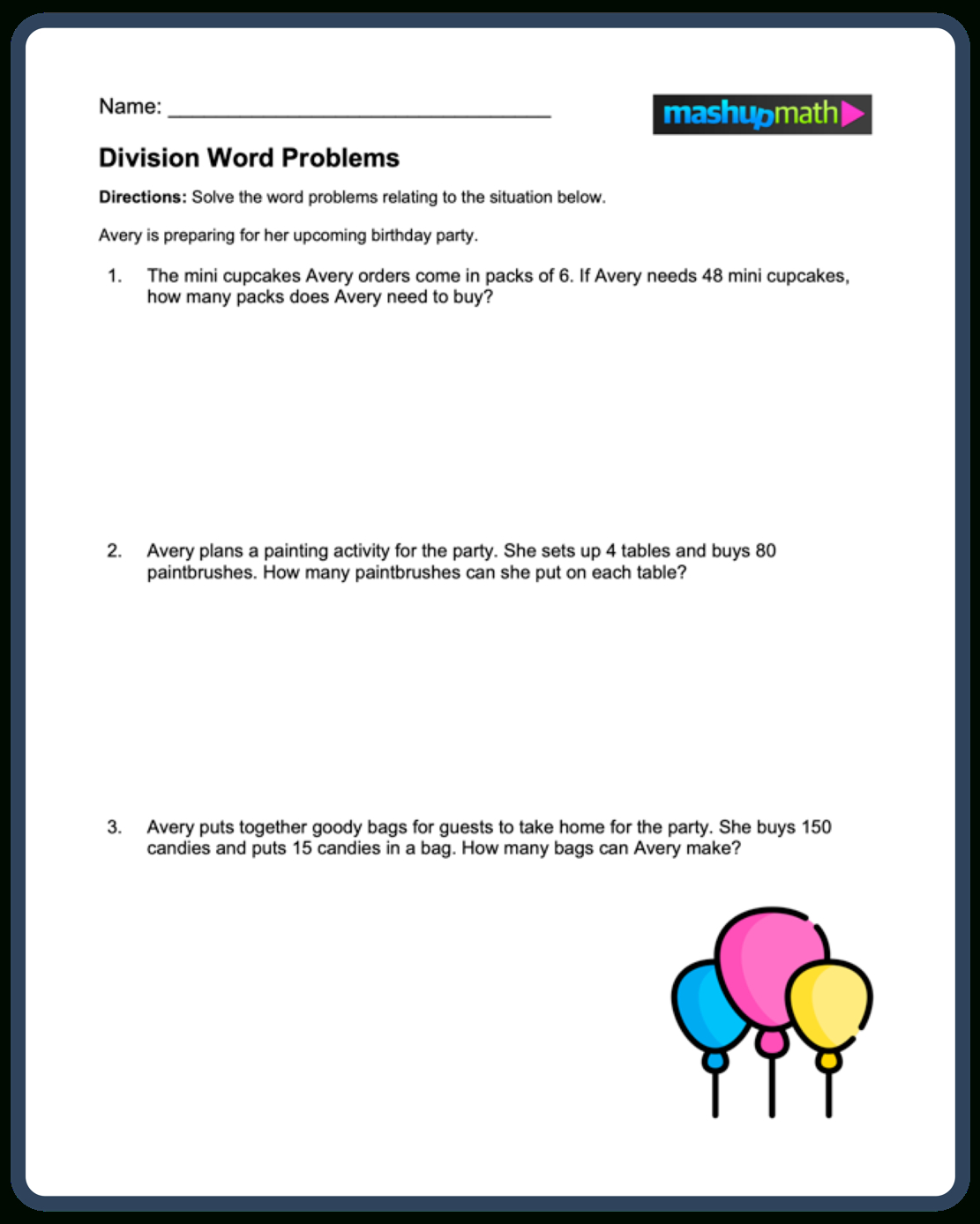 Division Word Problems—Free Worksheets For Grades 3-5 — Mashup with Free Printable Division Word Problems Worksheets For Grade 3