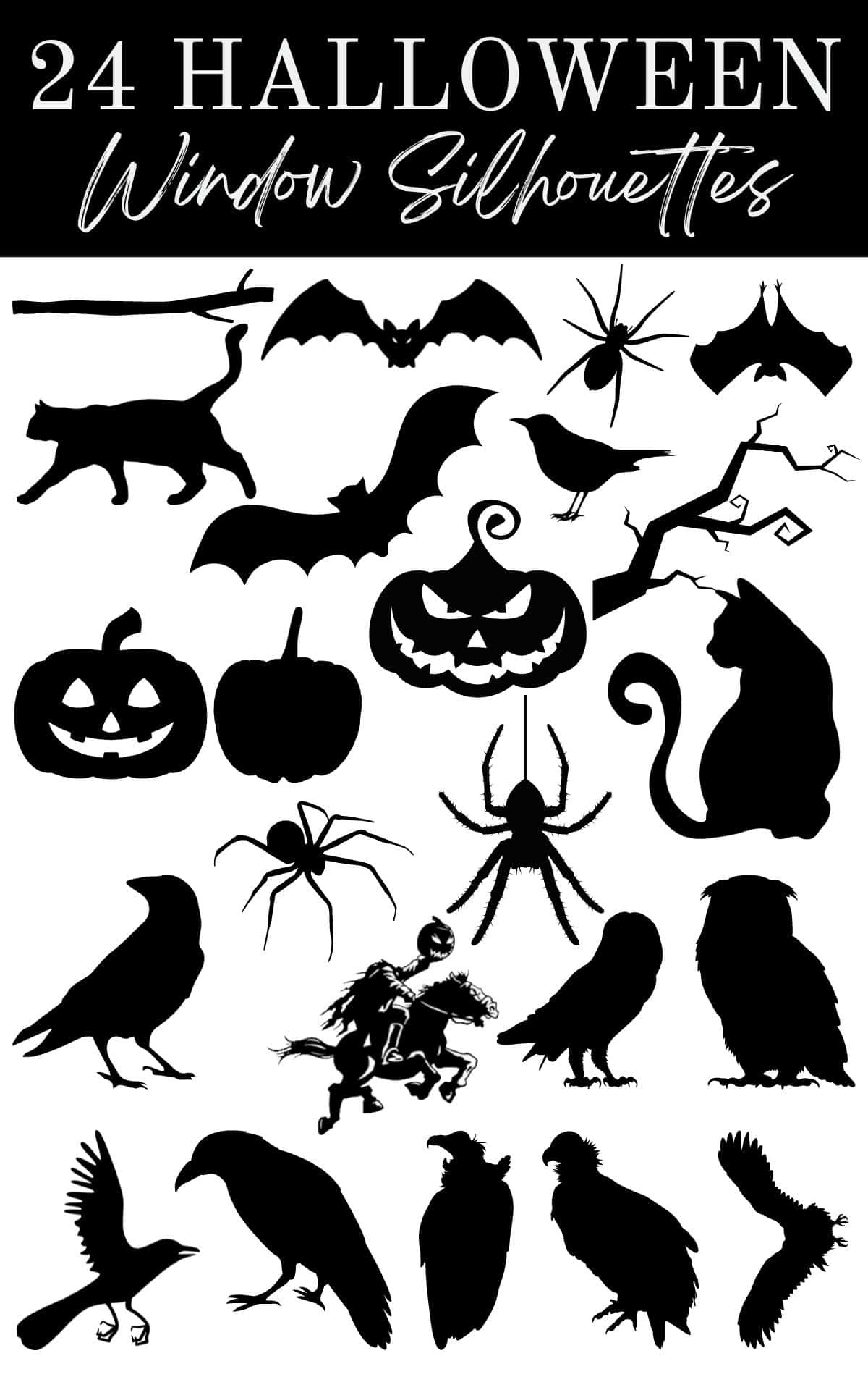 Diy Halloween Window Silhouettes — Capturing Wonderland with regard to Free Halloween Silhouette Printables