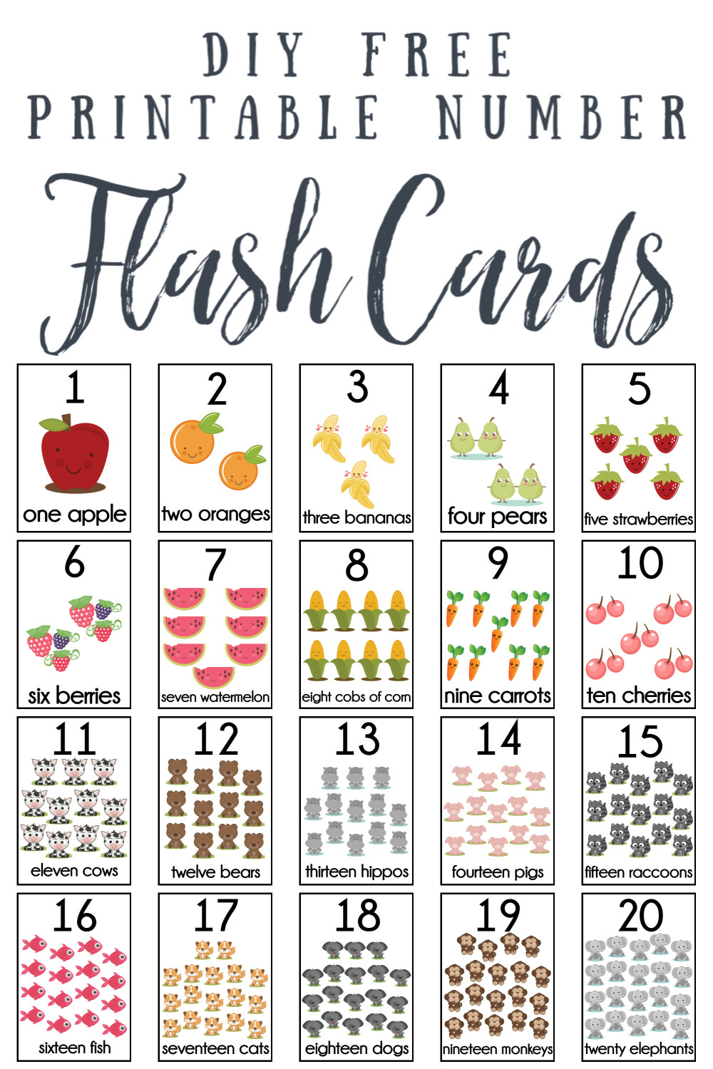 Diy Number Flash Cards Free Printable - Extreme Couponing Mom intended for Free Printable Numbers 1 20