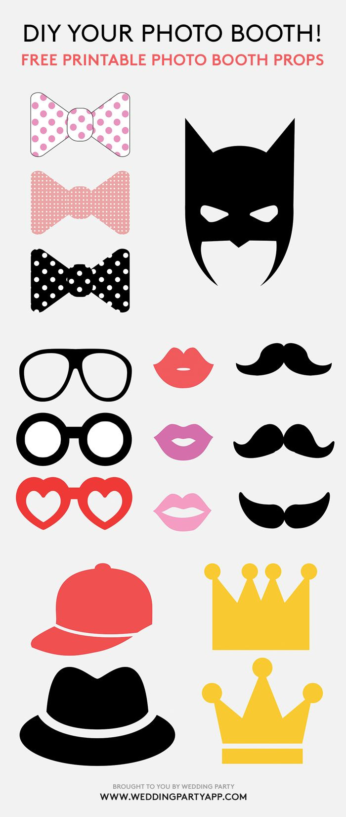 Diy Photo Booth Props, Photo Booth Props, Photo Booth Printables for Free Printable Photo Booth Props