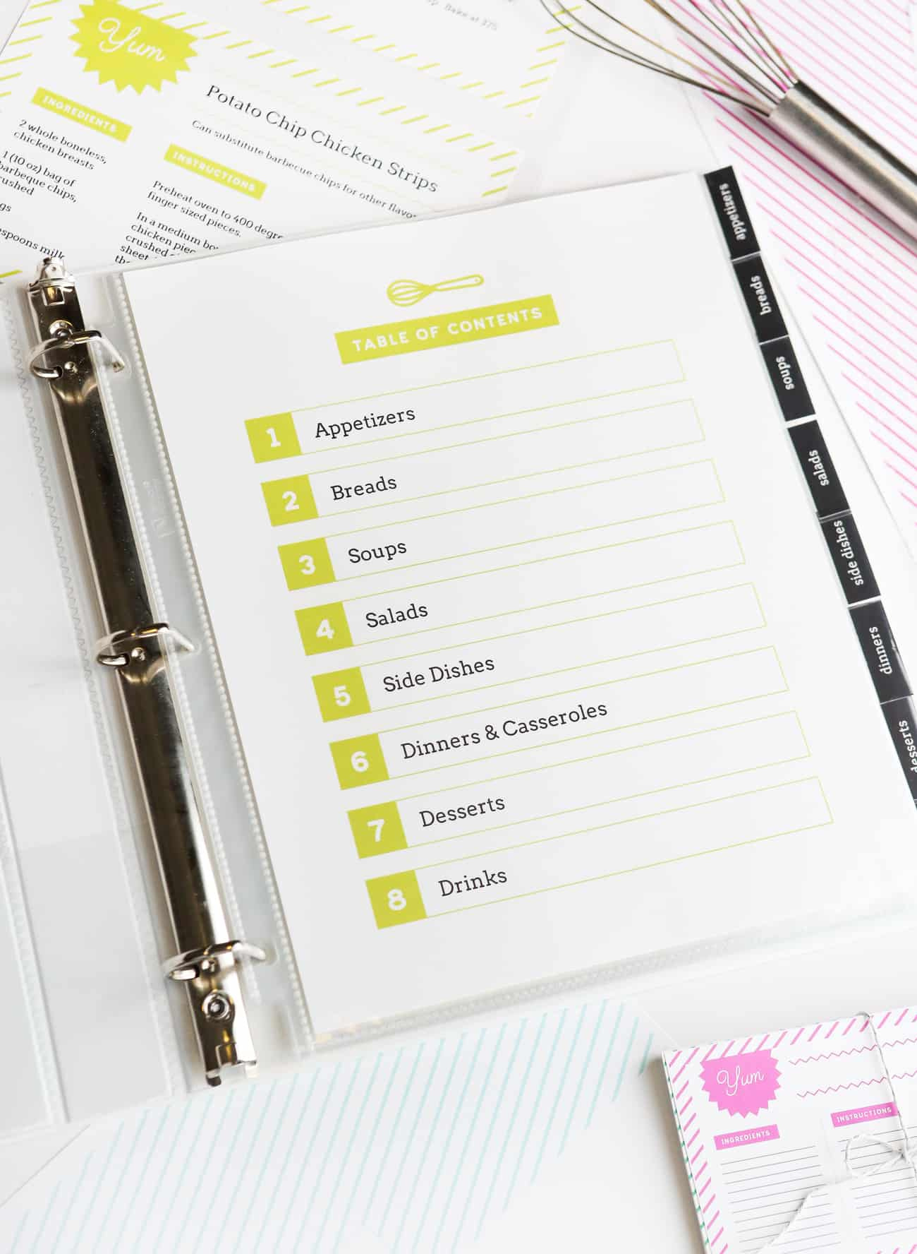 Diy Recipe Book (With Free Printable Recipe Binder Kit!) throughout Free Printable Recipe Binder Kit