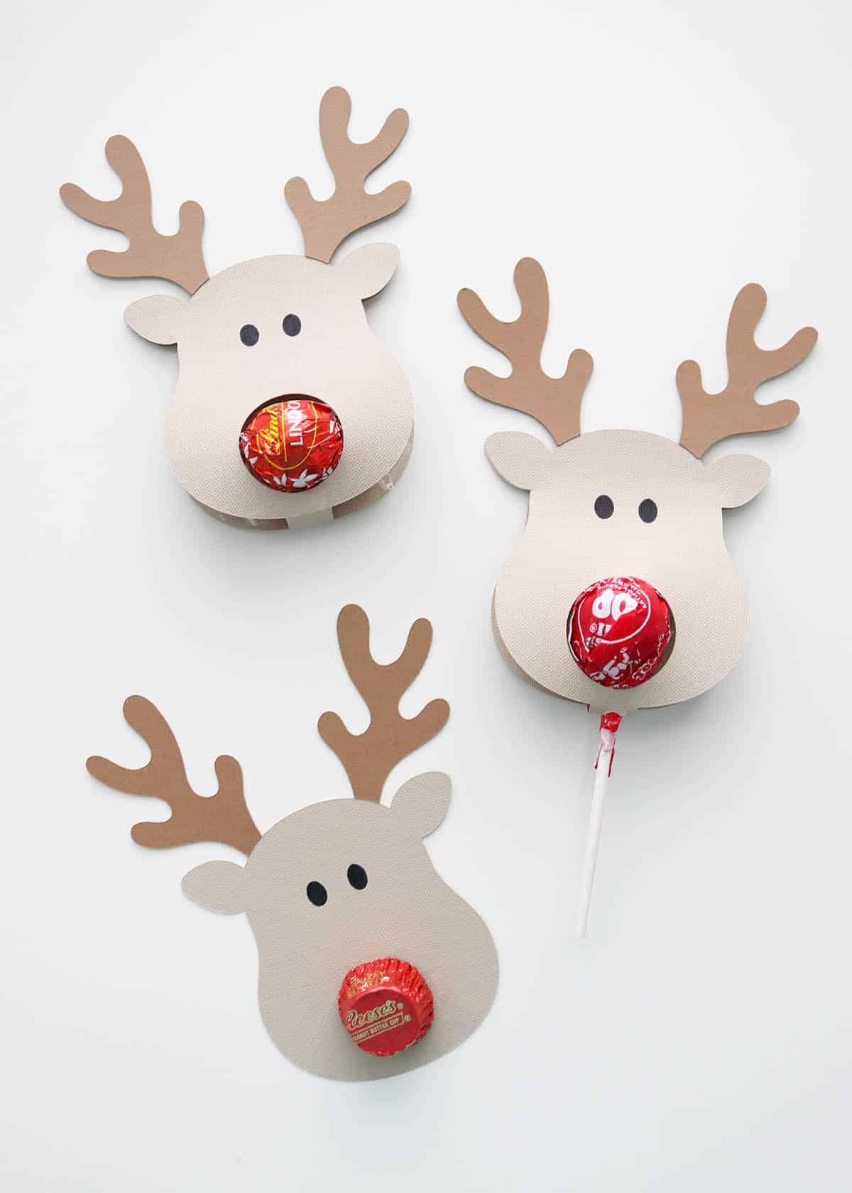 Diy Reindeer Lollipop Or Chocolate Holders - Aubree Originals in Free Printable Reindeer Lollipop Template