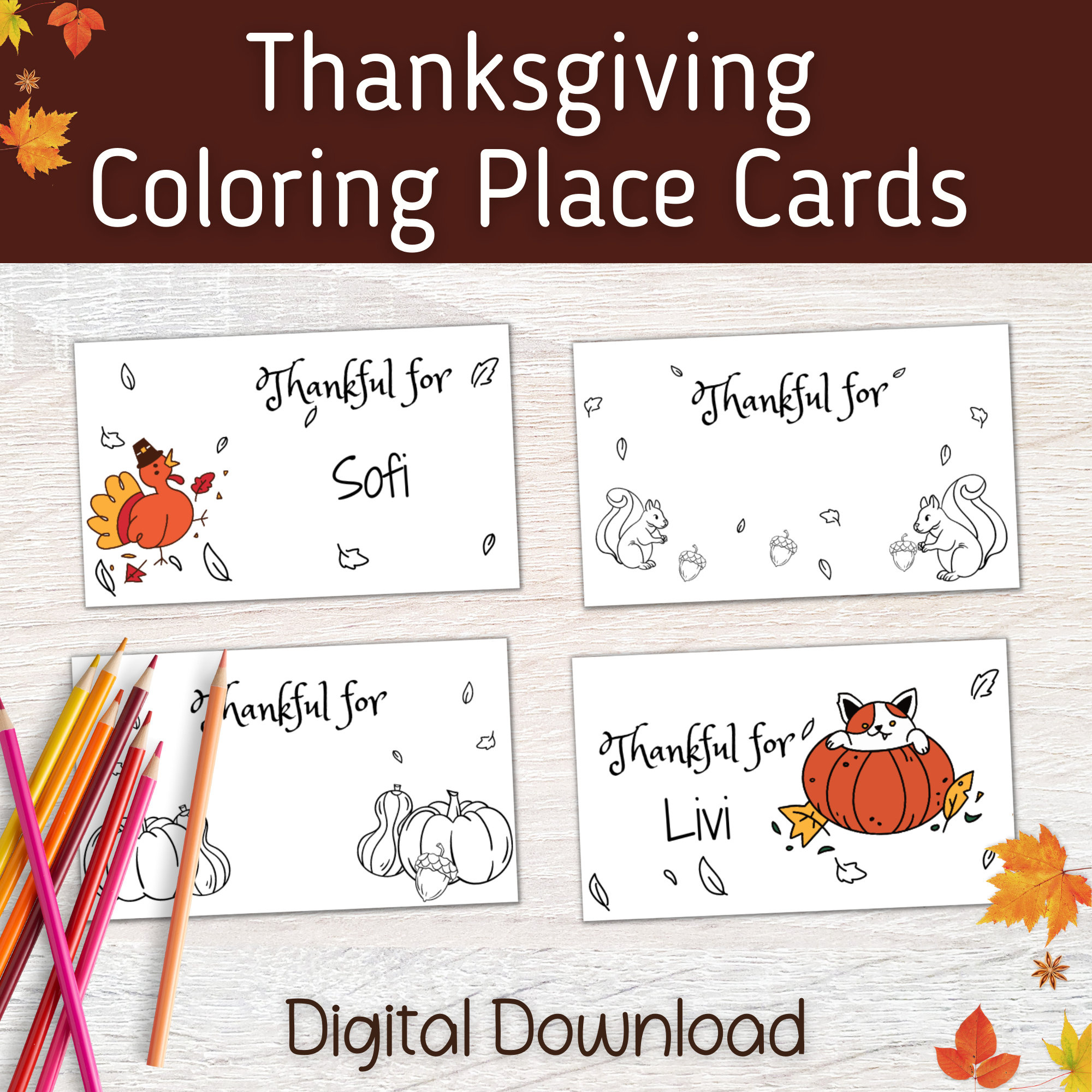 Diy Thanksgiving Place Cards, Thanksgiving Coloring Place Cards with regard to Free Printable Thanksgiving Place Cards To Color