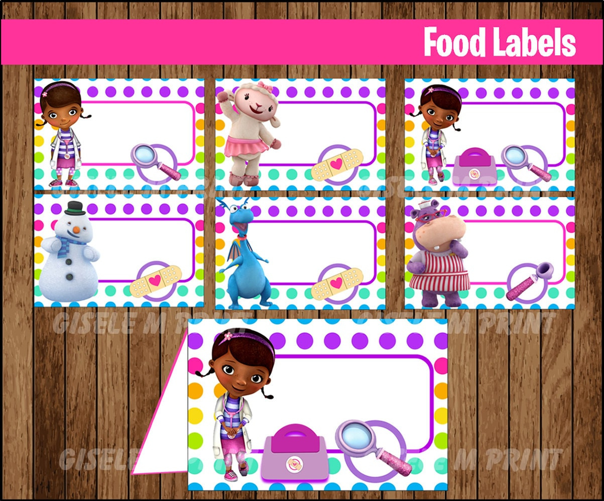 Doc Mcstuffins Food Labels, Printable Doc Mcstuffins Food Tent intended for Free Printable Doc Mcstuffins Food Labels