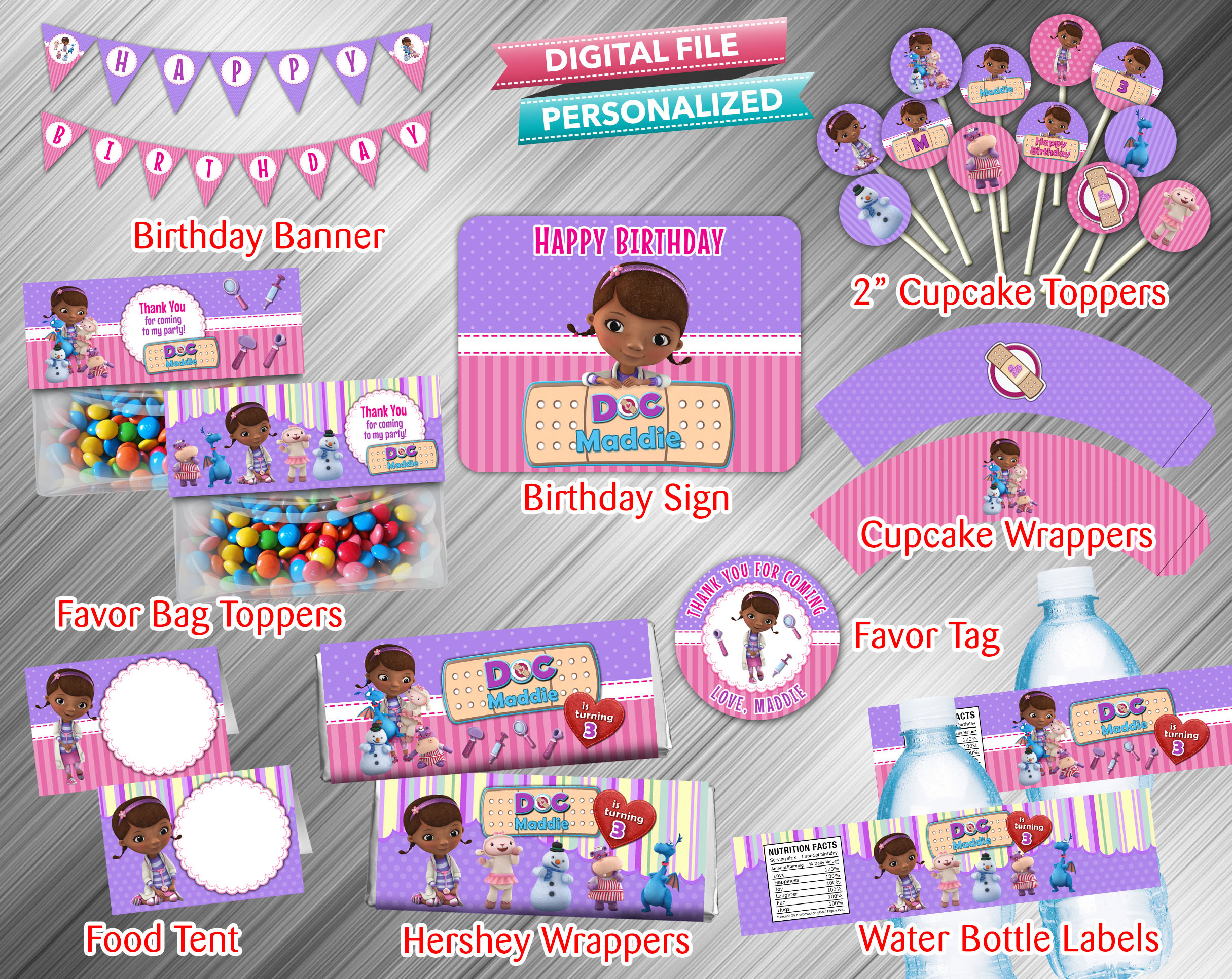 Doc Mcstuffins Printable Birthday Package - Worksheets Library regarding Free Printable Doc Mcstuffins Food Labels