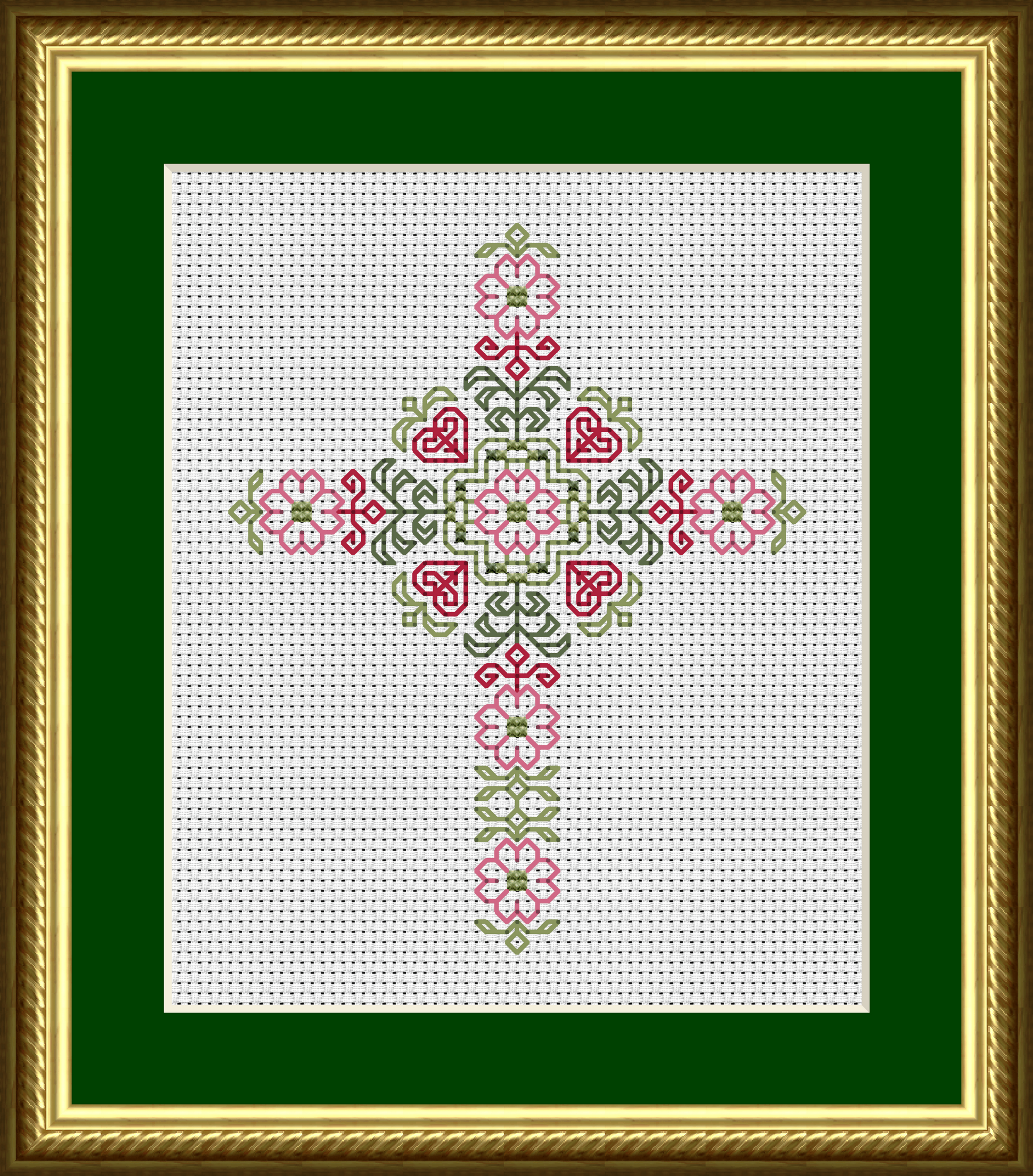 Dogwood Flowers And Hearts Cross Cross Stitch Pattern 4800 intended for Cross Stitch Patterns Free Printable