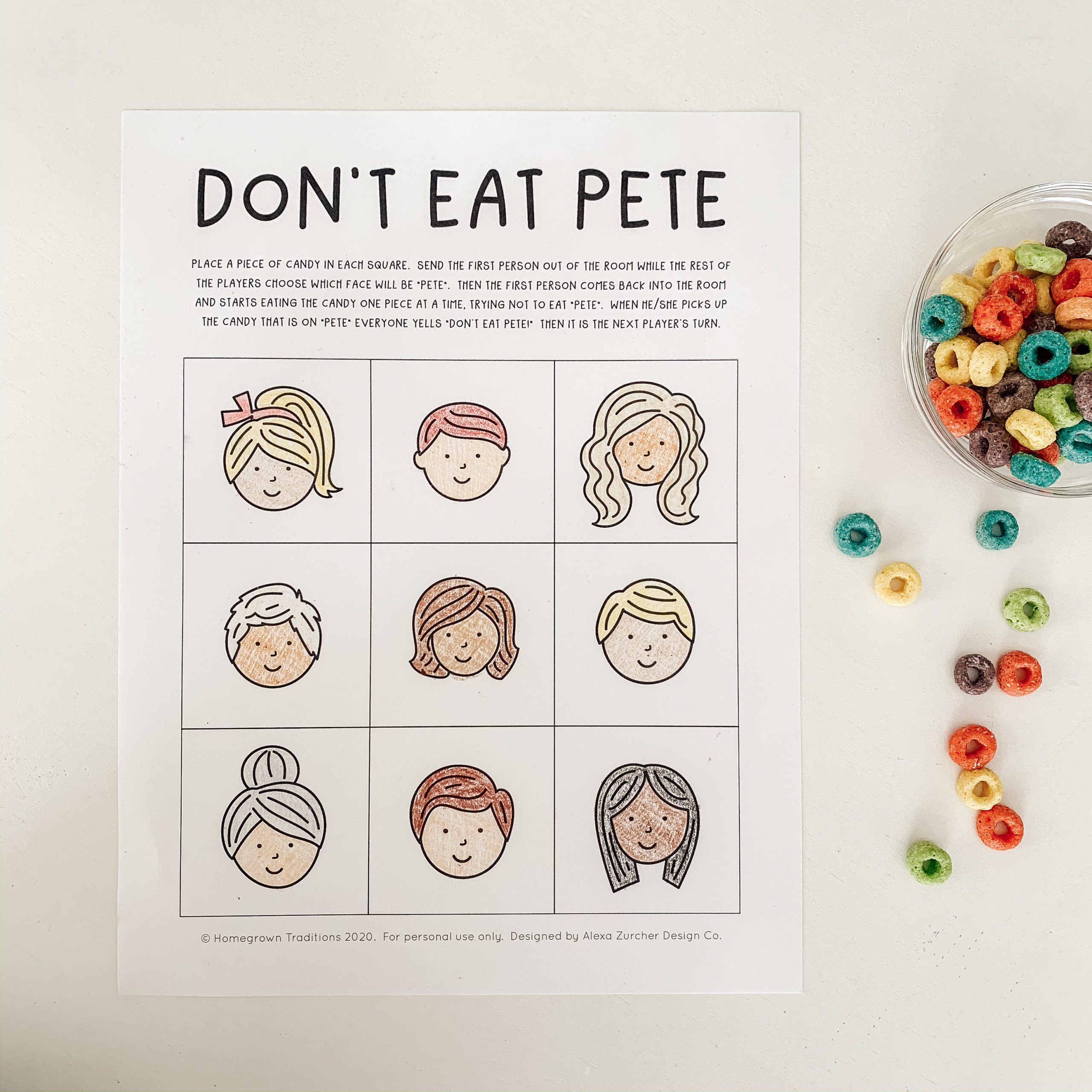 Don'T Eat Pete Game Free Printable - Home And Kind intended for Don T Eat Pete Free Printable