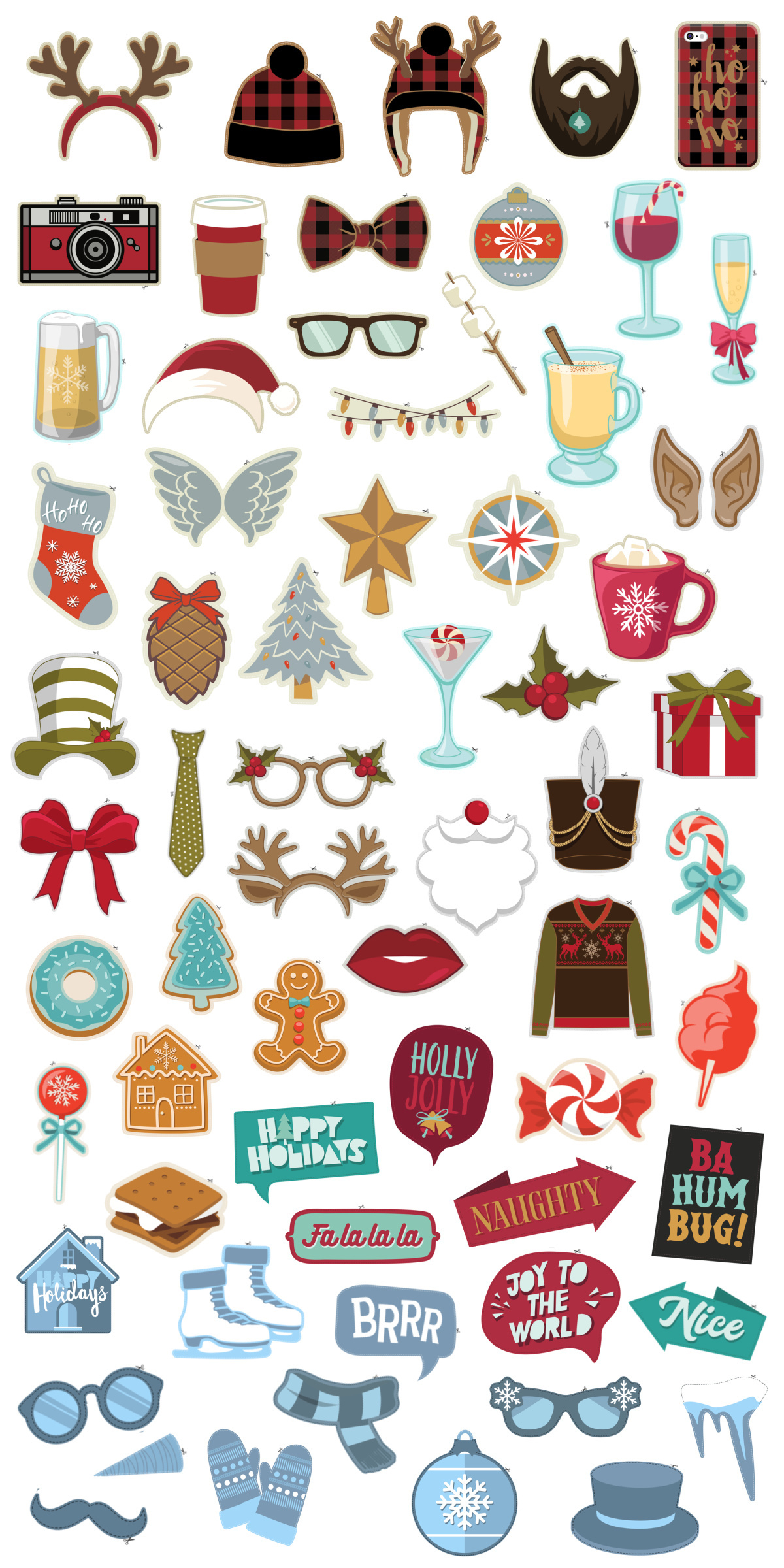 Download All Our 65 Fun Free Printable Christmas Photo Booth Props in Free Printable Christmas Props