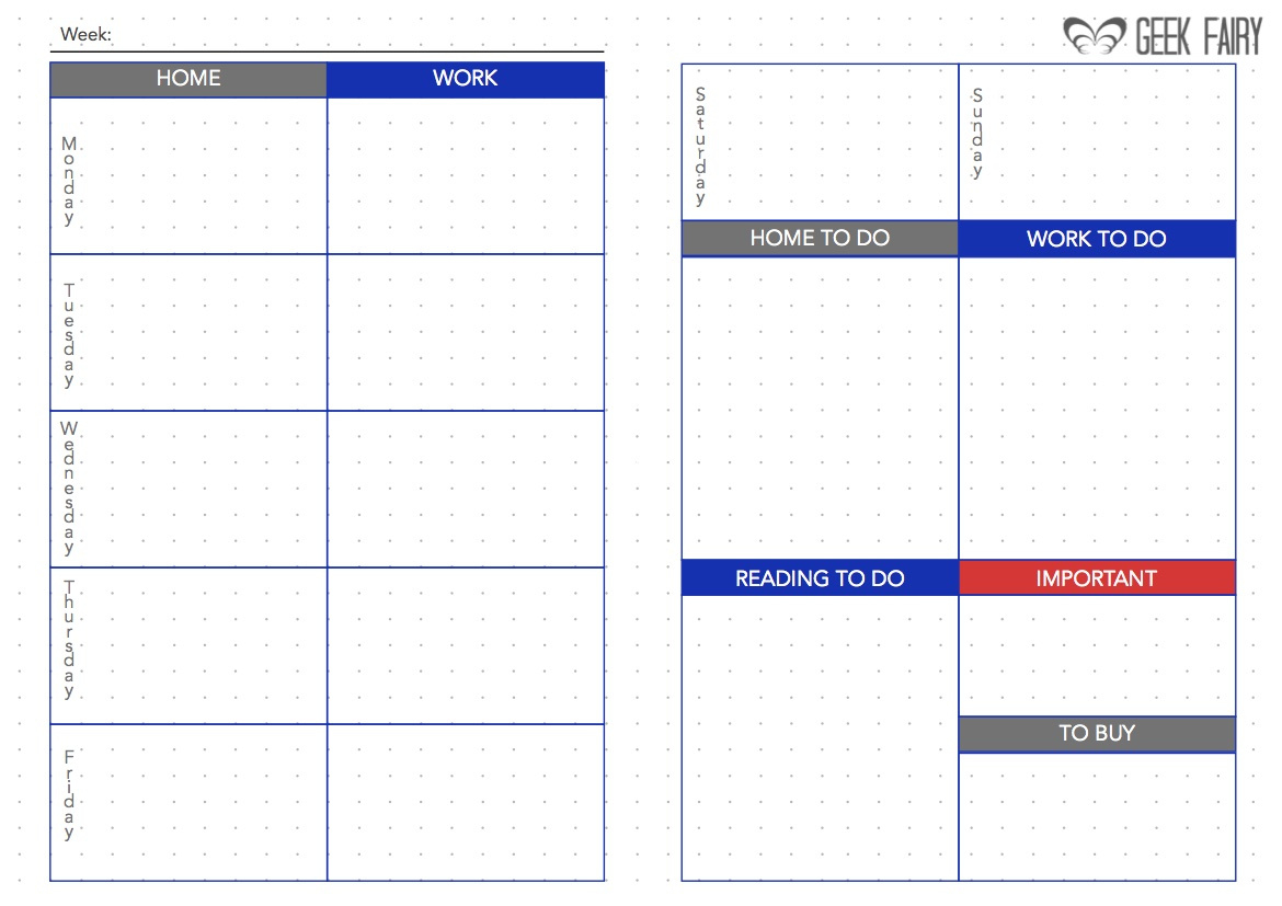 Download Free Printable A5 Bullet Journal Filofax Inserts - Geek within Free Filofax Printables