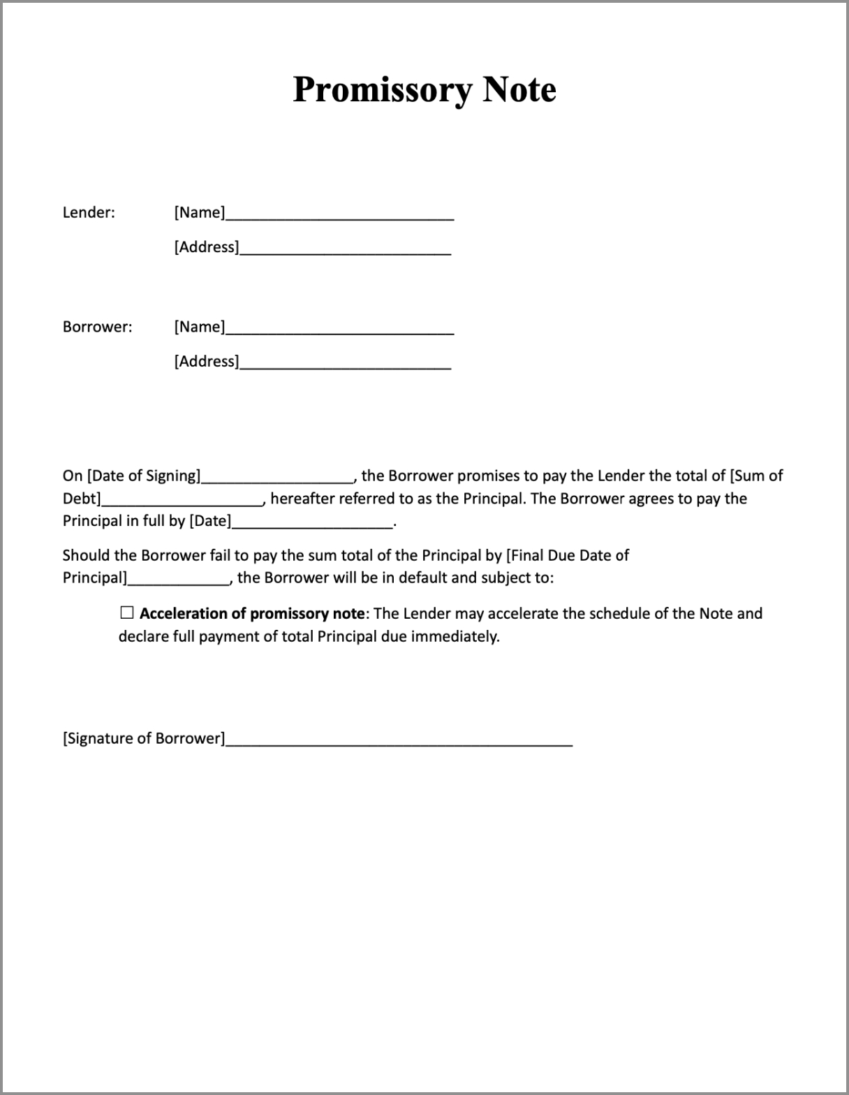 Download Free Promissory Note Template | Signeasy for Free Printable Promissory Note Contract