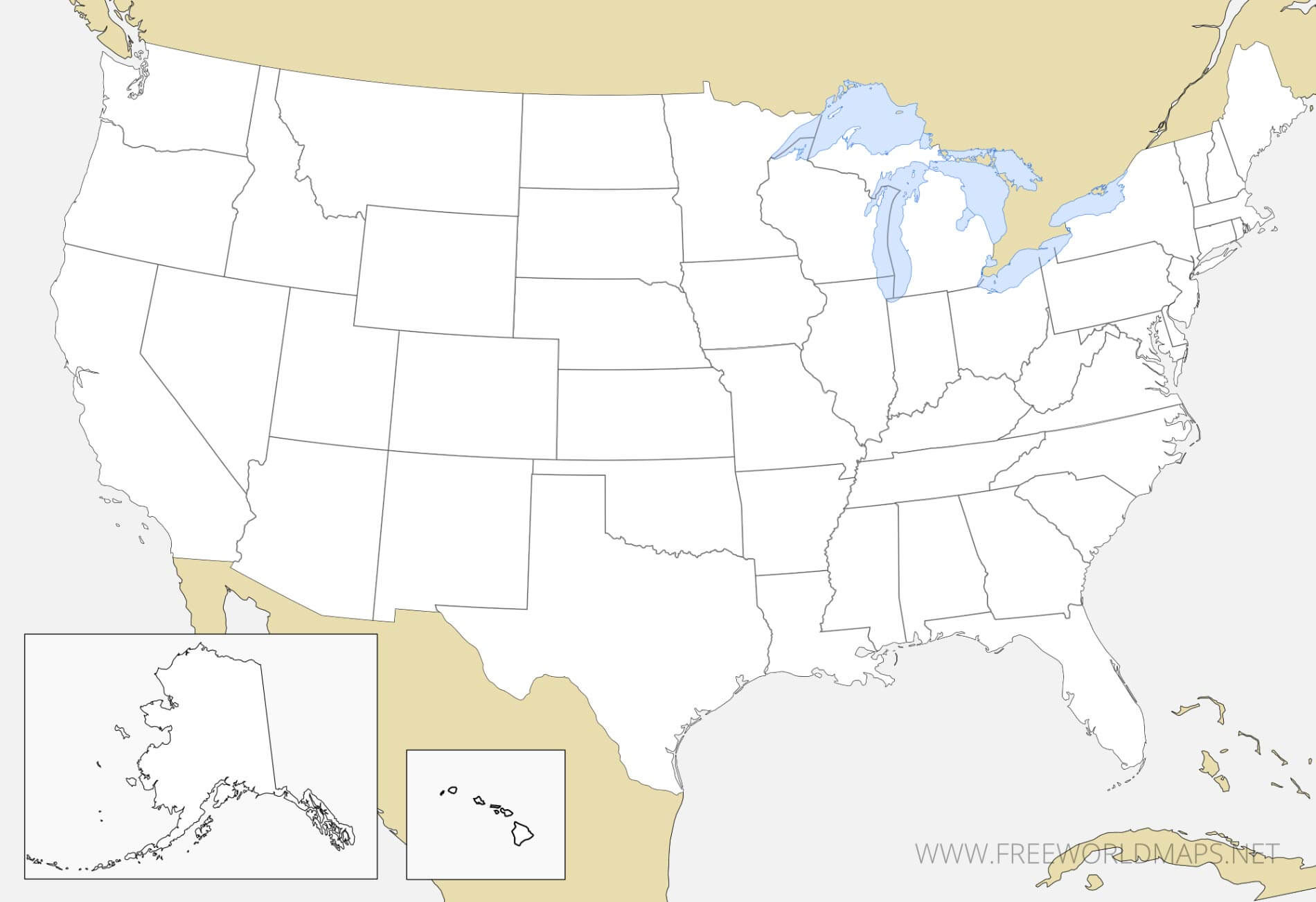Download Free Us Maps in Free Printable Outline Map Of United States