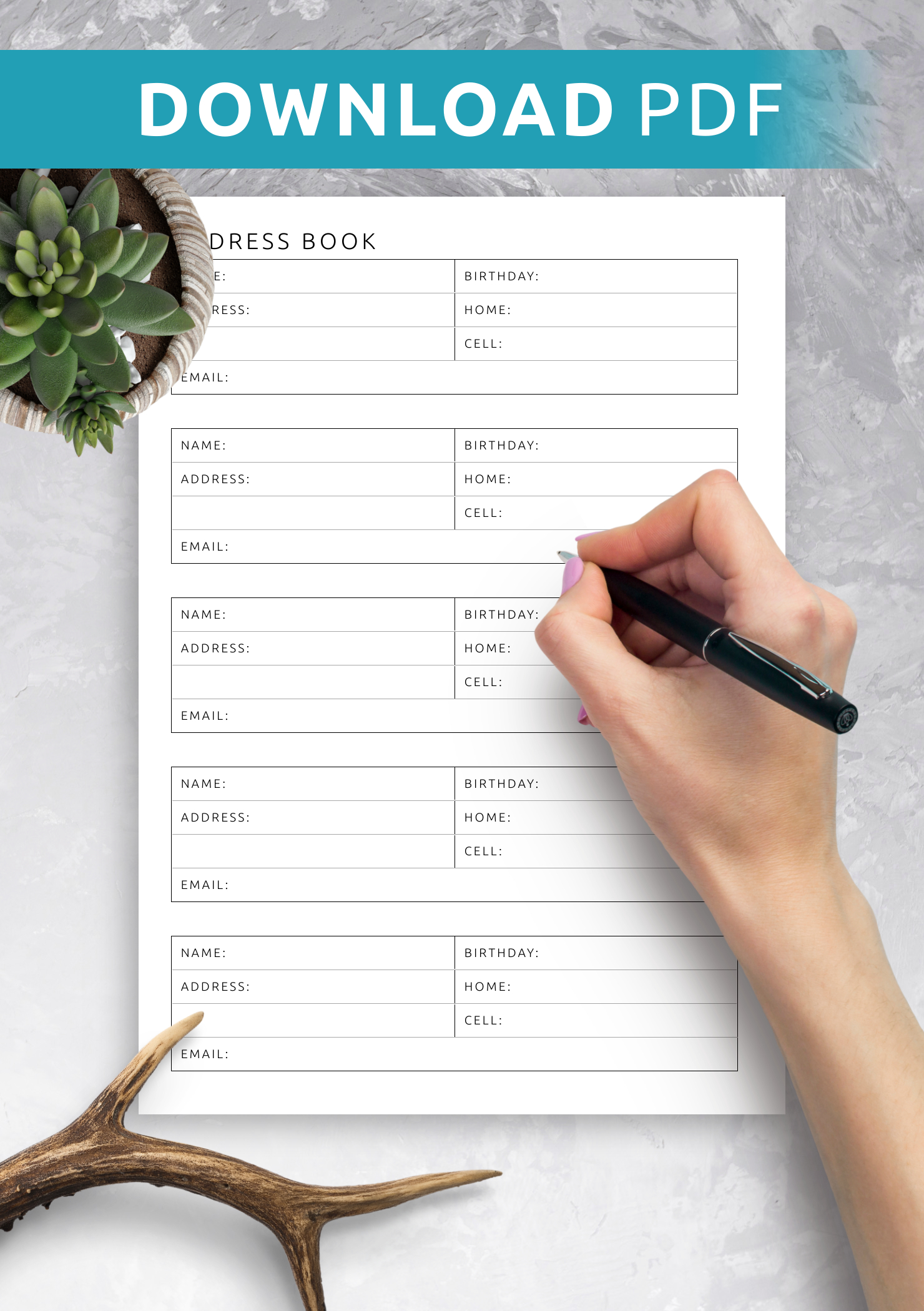Download Printable Address Book Template Pdf with Free Printable Blank Address Book Pages
