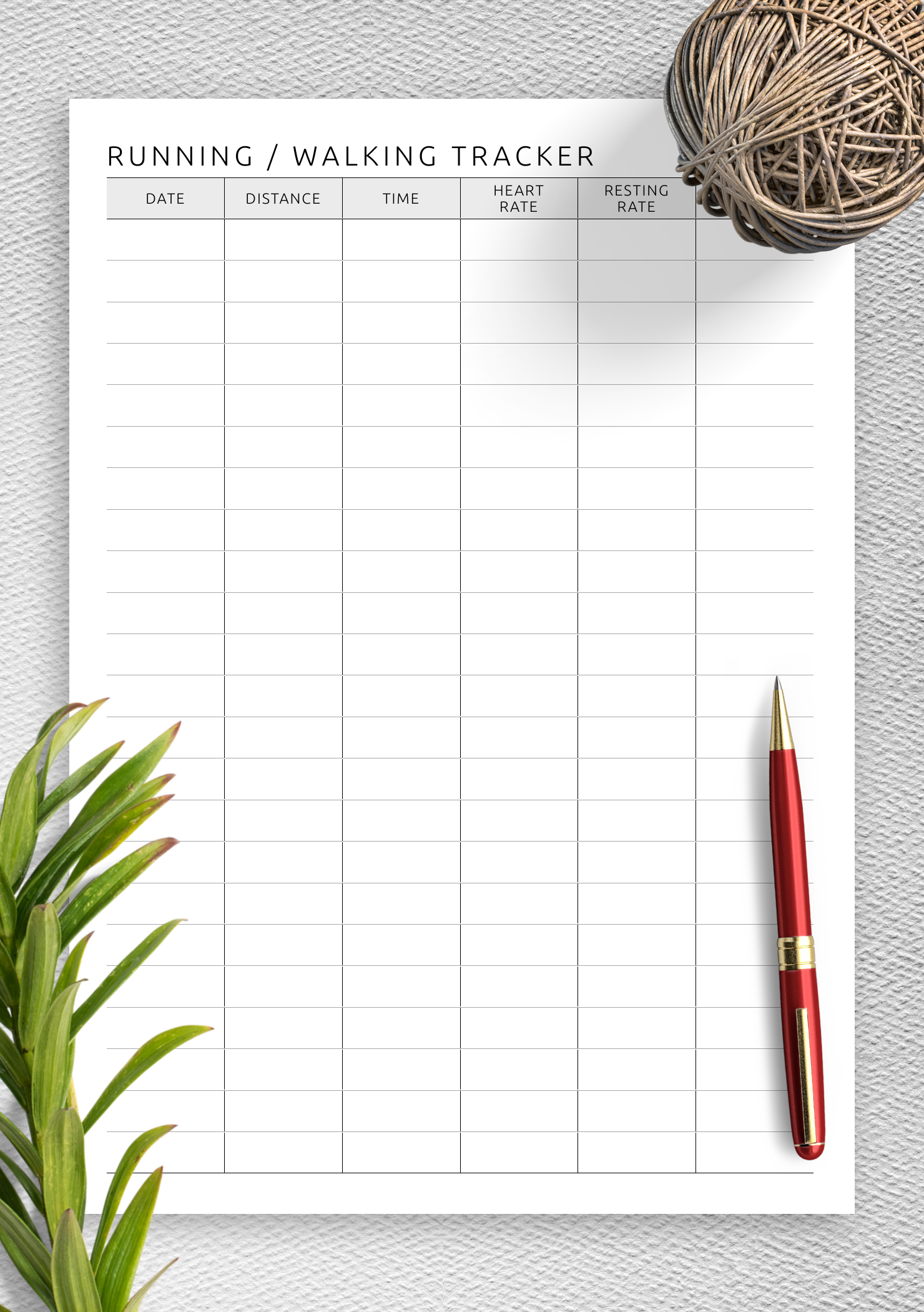 Download Printable Simple Running And Walking Tracker Template Pdf with regard to Free Printable Walking Log