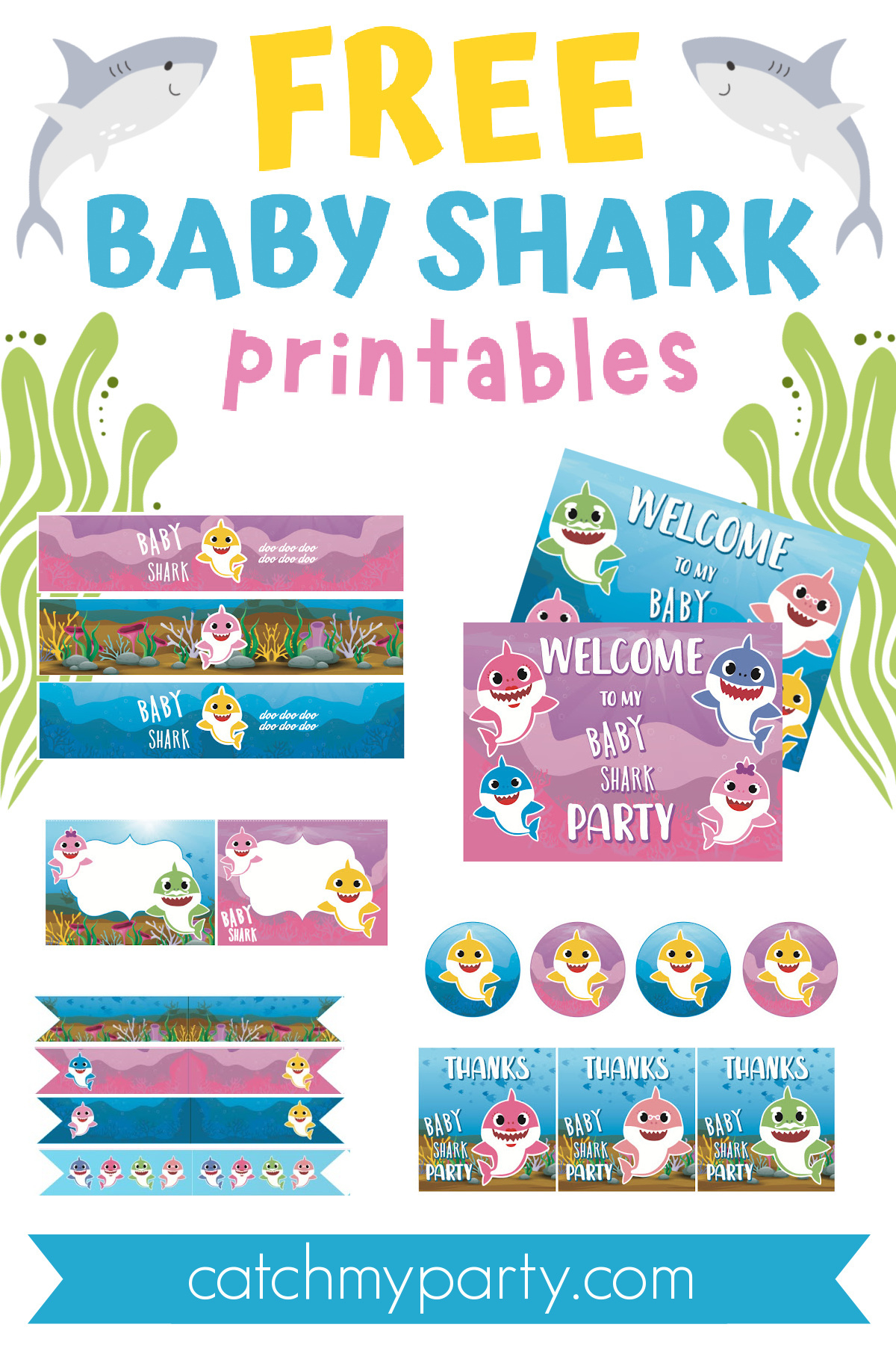 Download These Fun Free Baby Shark Party Printables, Now! | Catch with regard to Free Baby Shark Printables