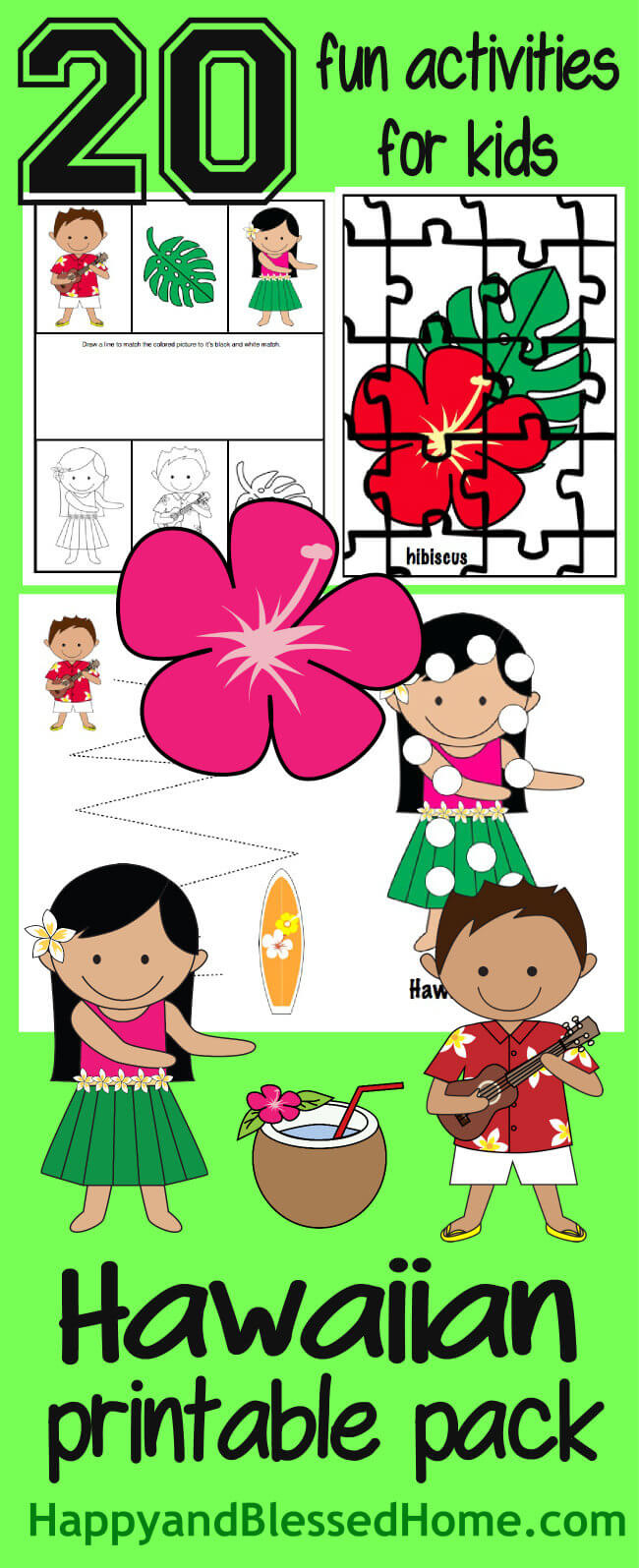 Download Your Hawaiian Luau Party Pack Here - Happy And Blessed Home in Free Luau Printables