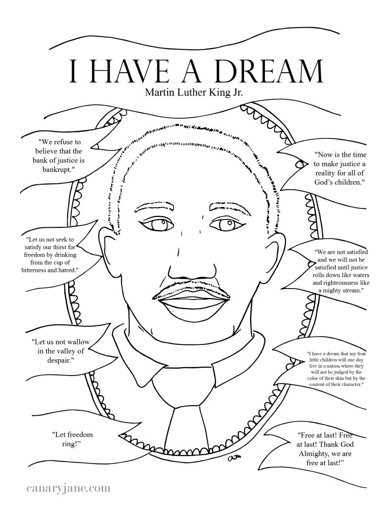 Dr. Martin Luther King Jr. Coloring Page | Free Printable Coloring with Martin Luther King Free Printable Coloring Pages