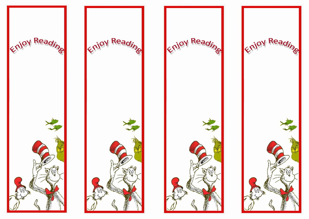 Dr Seuss Bookmarks Printable - Printable Party Favors intended for Dr Seuss Free Printable Templates