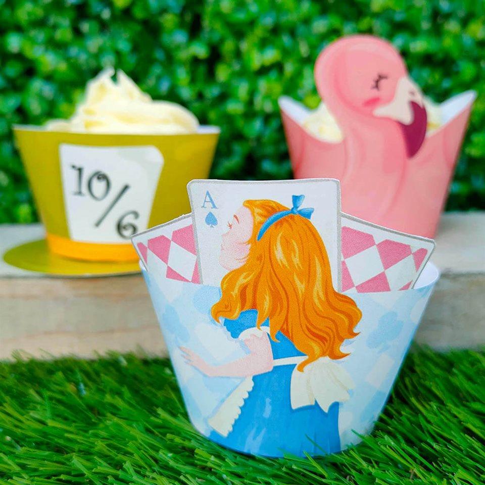 Dreamy Alice In Wonderland Cupcake Wrappers inside Alice In Wonderland Cupcake Toppers Free Printable