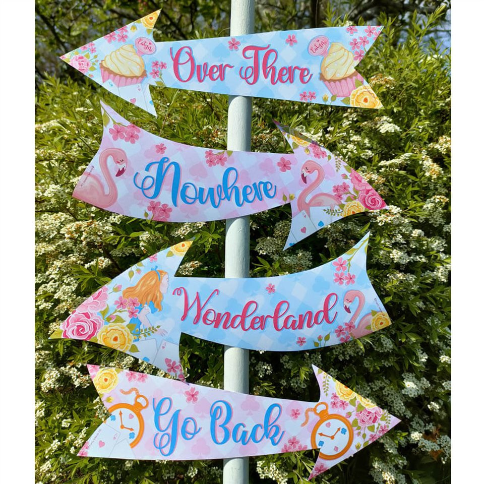 Dreamy Alice In Wonderland Party Signs pertaining to Alice In Wonderland Signs Free Printable