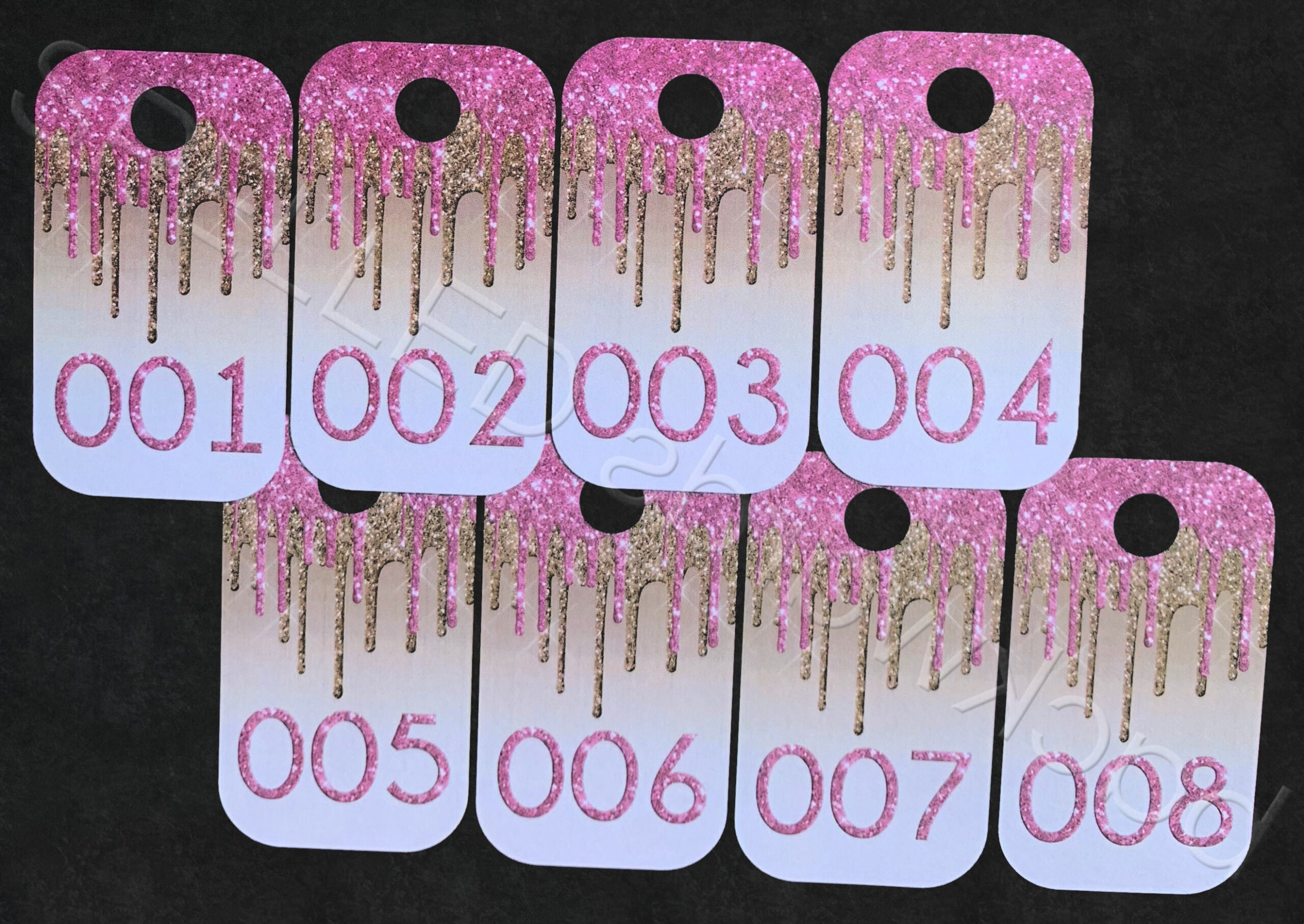 Dripping Glitter - Live Sale Number Tag Cards Regular &amp;amp; Reversed pertaining to Free Printable Live Sale Numbers