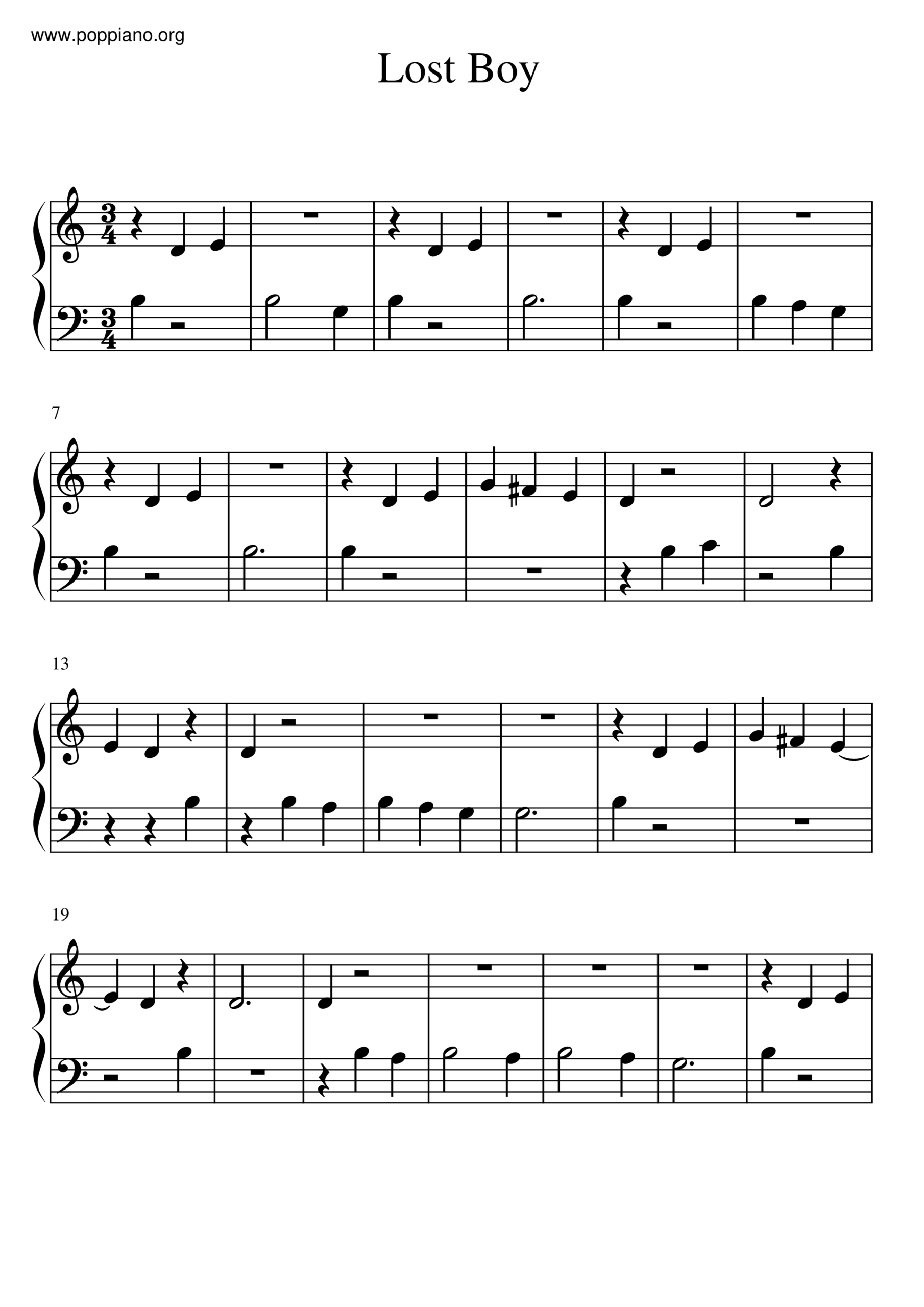 ☆ Ruth B.-Lost Boy Sheet Music Pdf, - Free Score Download ☆ for Lost Boy Piano Sheet Music Free Printable