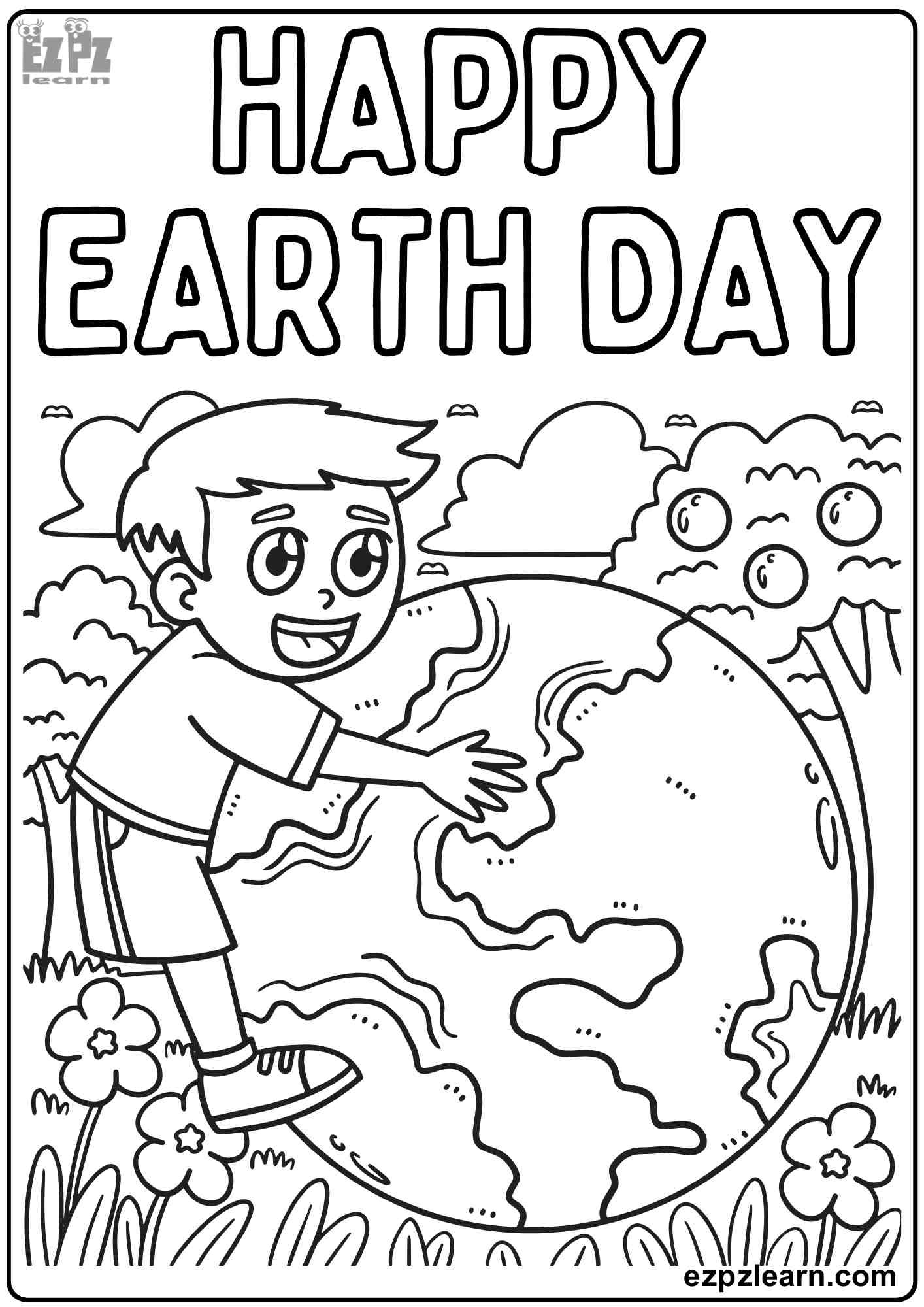 Earth Day Save The Earth Coloring Activity For Kids Free Printable pertaining to Free Printable Earth Pictures