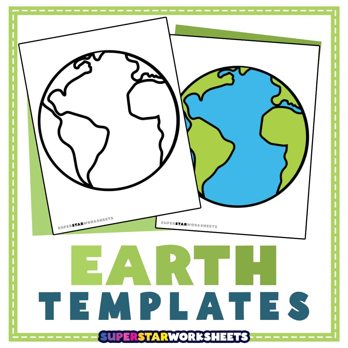 Earth Template (Free Printables) - Superstar Worksheets throughout Free Printable Earth Pictures
