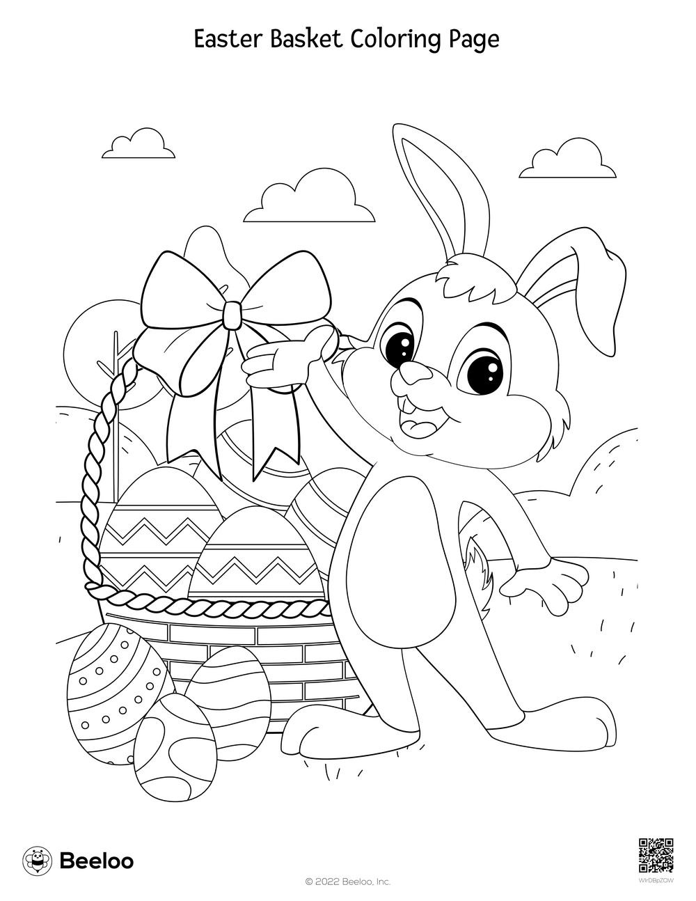 Easter Basket Coloring Page • Beeloo Printable Crafts And regarding Free Printable Coloring Pages Easter Basket