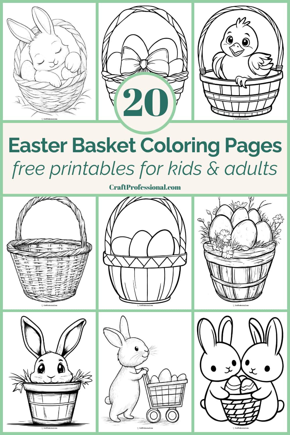 Easter Basket Coloring Pages, Free Printable Designs For Kids & Adults inside Free Printable Easter Baskets