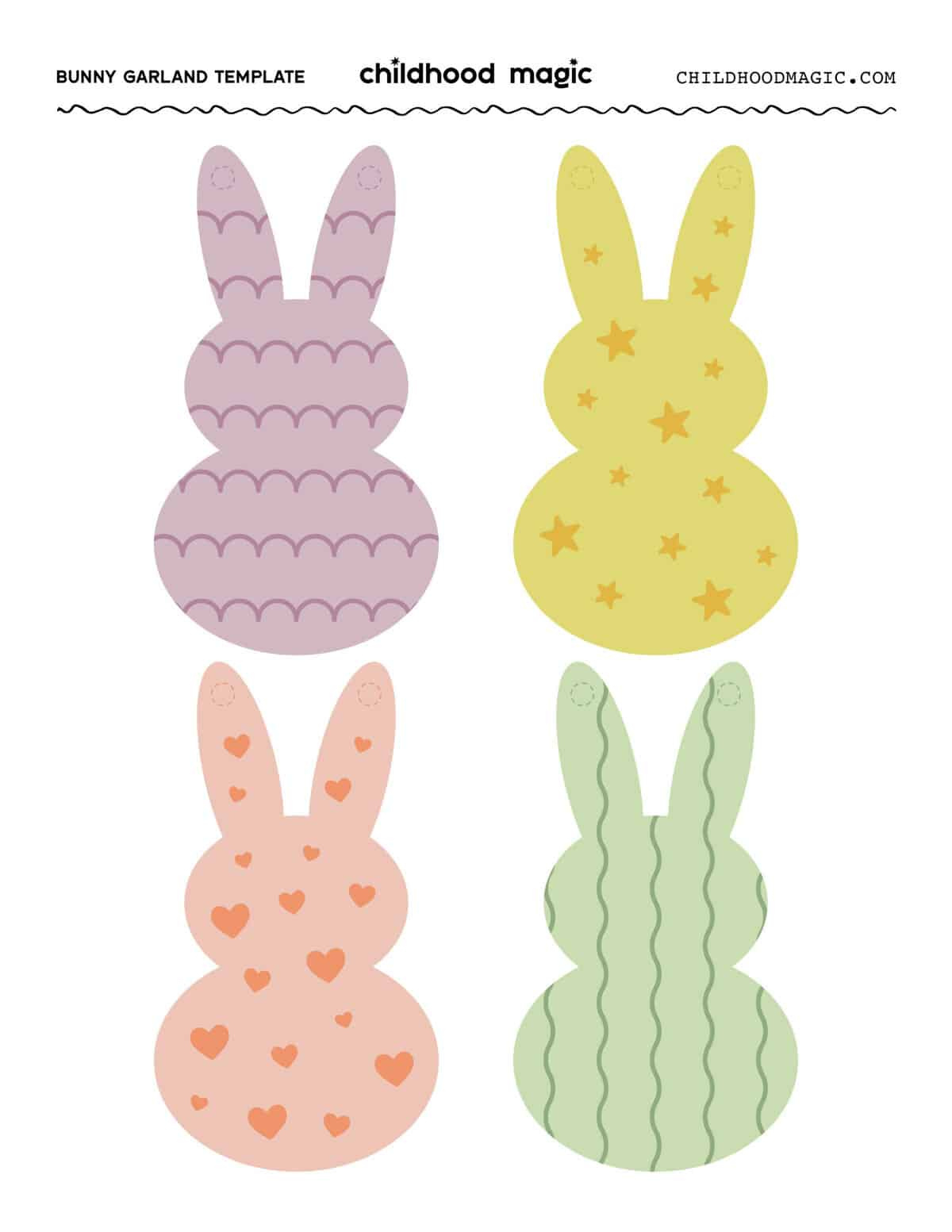 Easter Bunny Garland Craft - Childhood Magic intended for Free Printable Easter Decorations