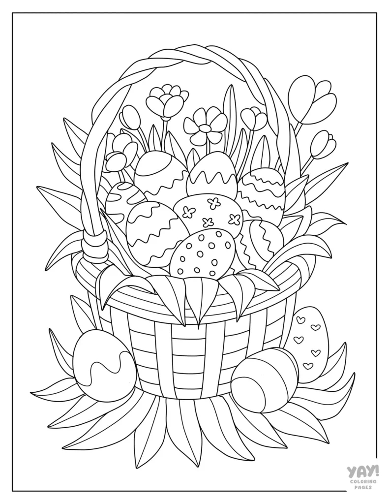 Easter Coloring Pages (Free Printables) inside Free Printable Coloring Pages Easter Basket