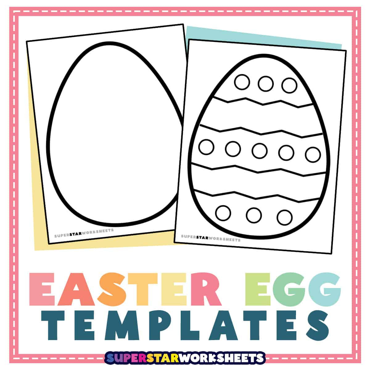 Easter Egg Template (Free Printables) - Superstar Worksheets for Easter Templates Free Printable