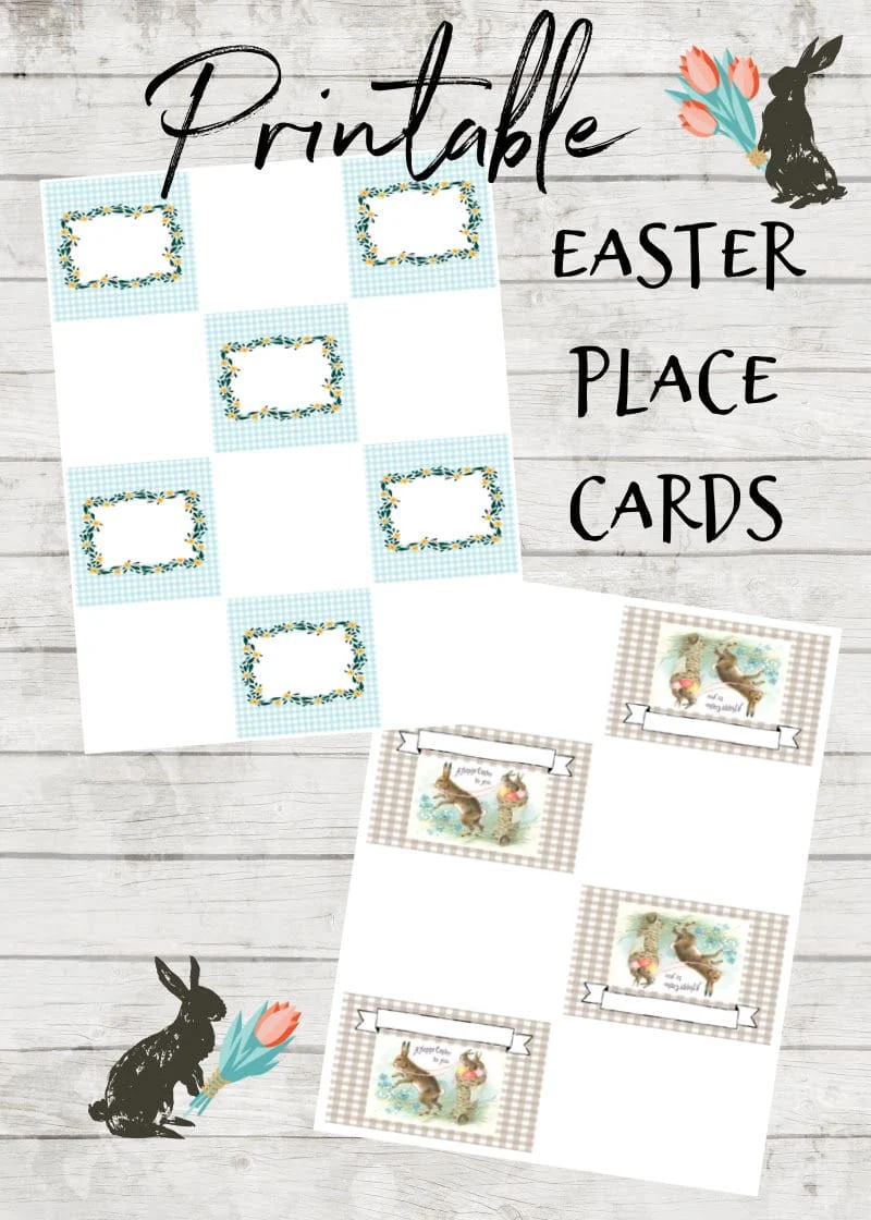 Easter Gingham Place Cards Free Printables - Diy Beautify pertaining to Free Easter Place Cards Printable