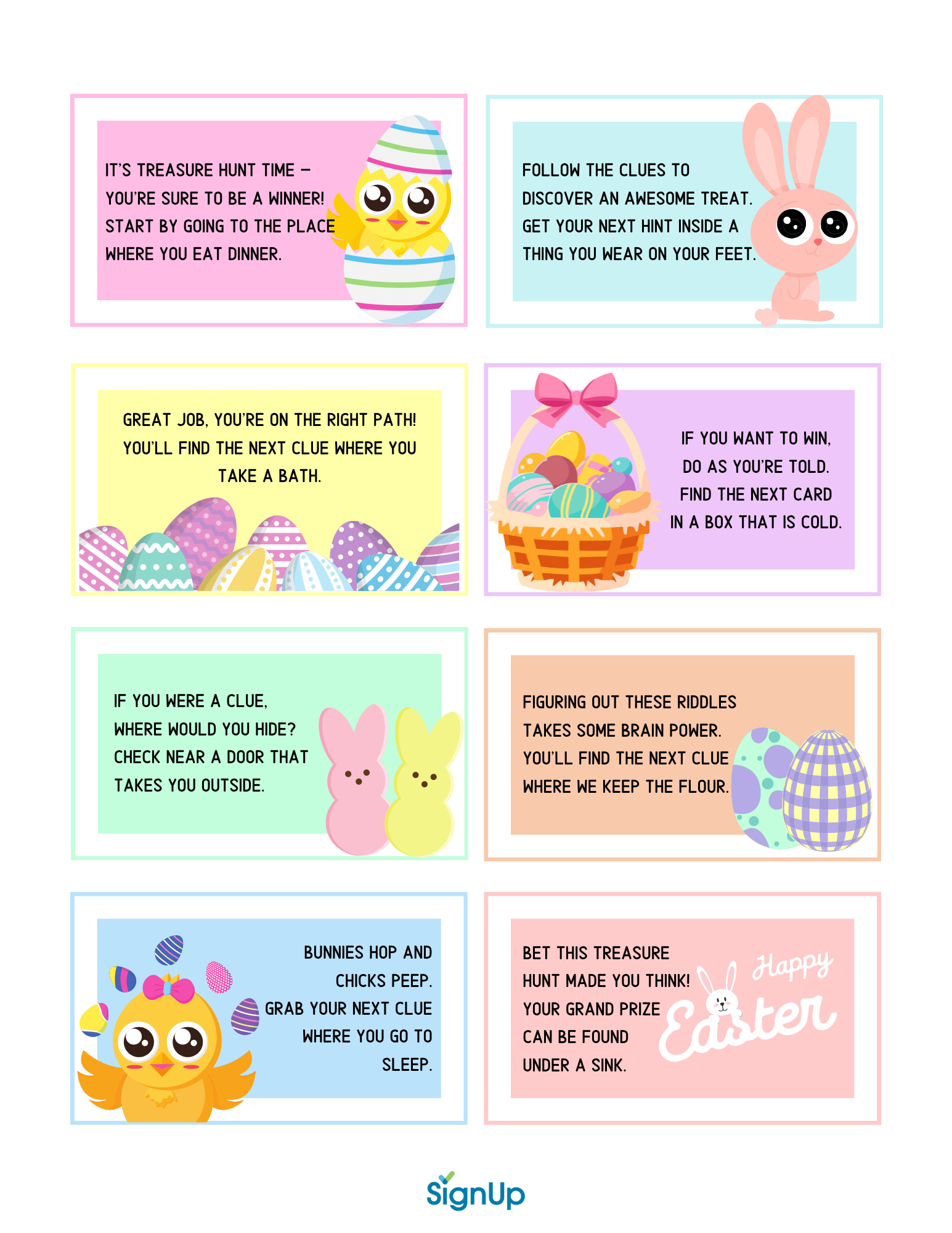 Easter Scavenger Hunt At Home | Signup with Easter Scavenger Hunt Riddles Free Printable