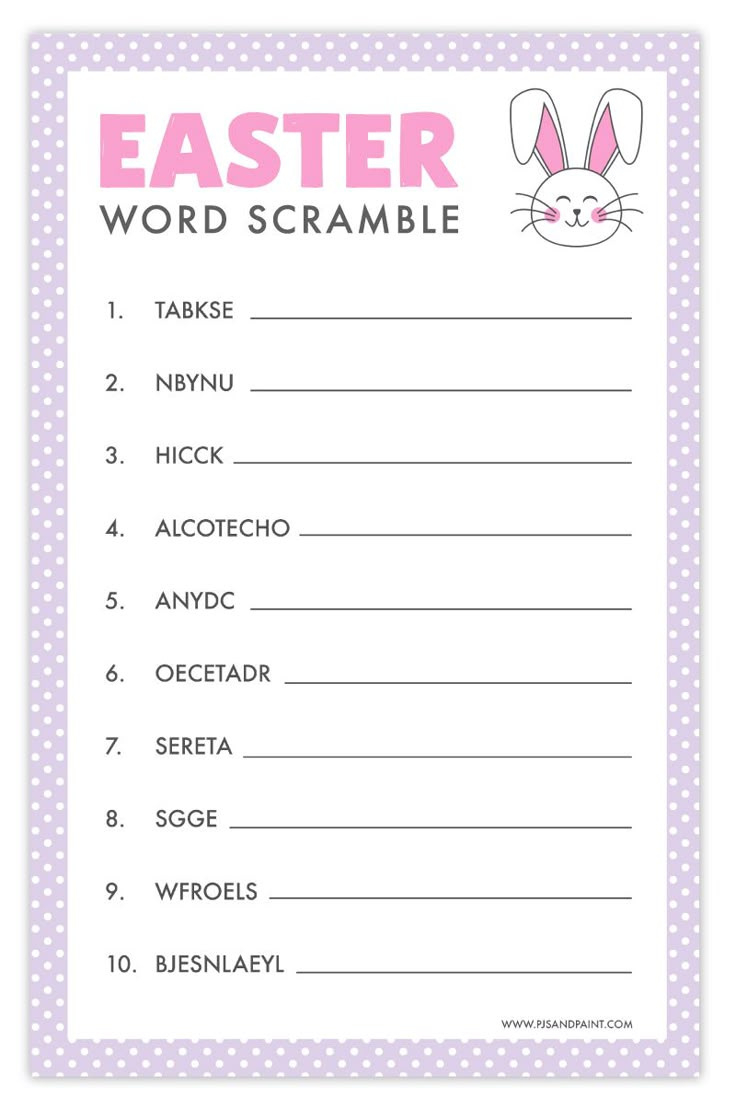 Easter Word Scramble - Free Printable Easter Games And Activities for Easter Games For Adults Printable Free