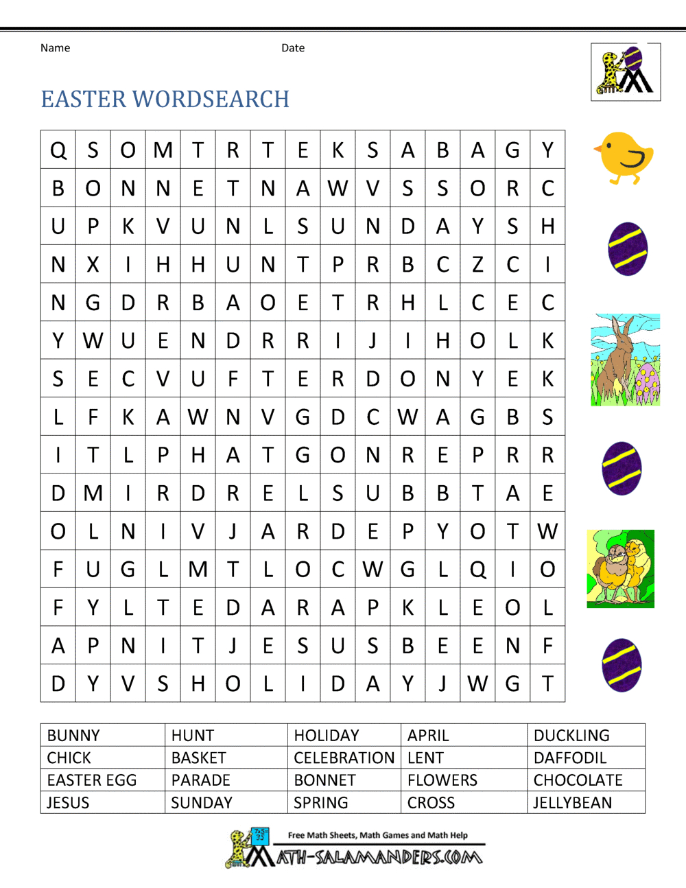 Easter Worksheets For Kids in Free Printable Easter Worksheets For 3Rd Grade