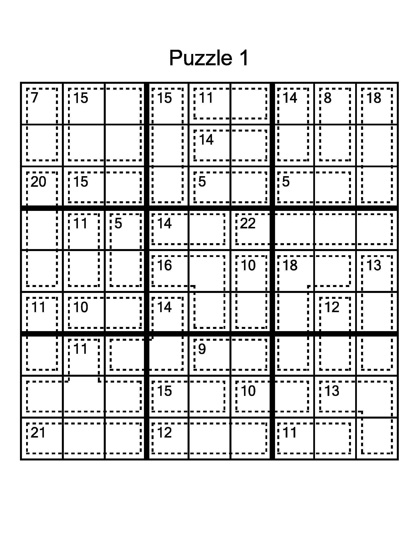 Easy, Medium And Hard Killer Sudoku Puzzles Printable Pdf - Bundle intended for Killer Sudoku Free Printable